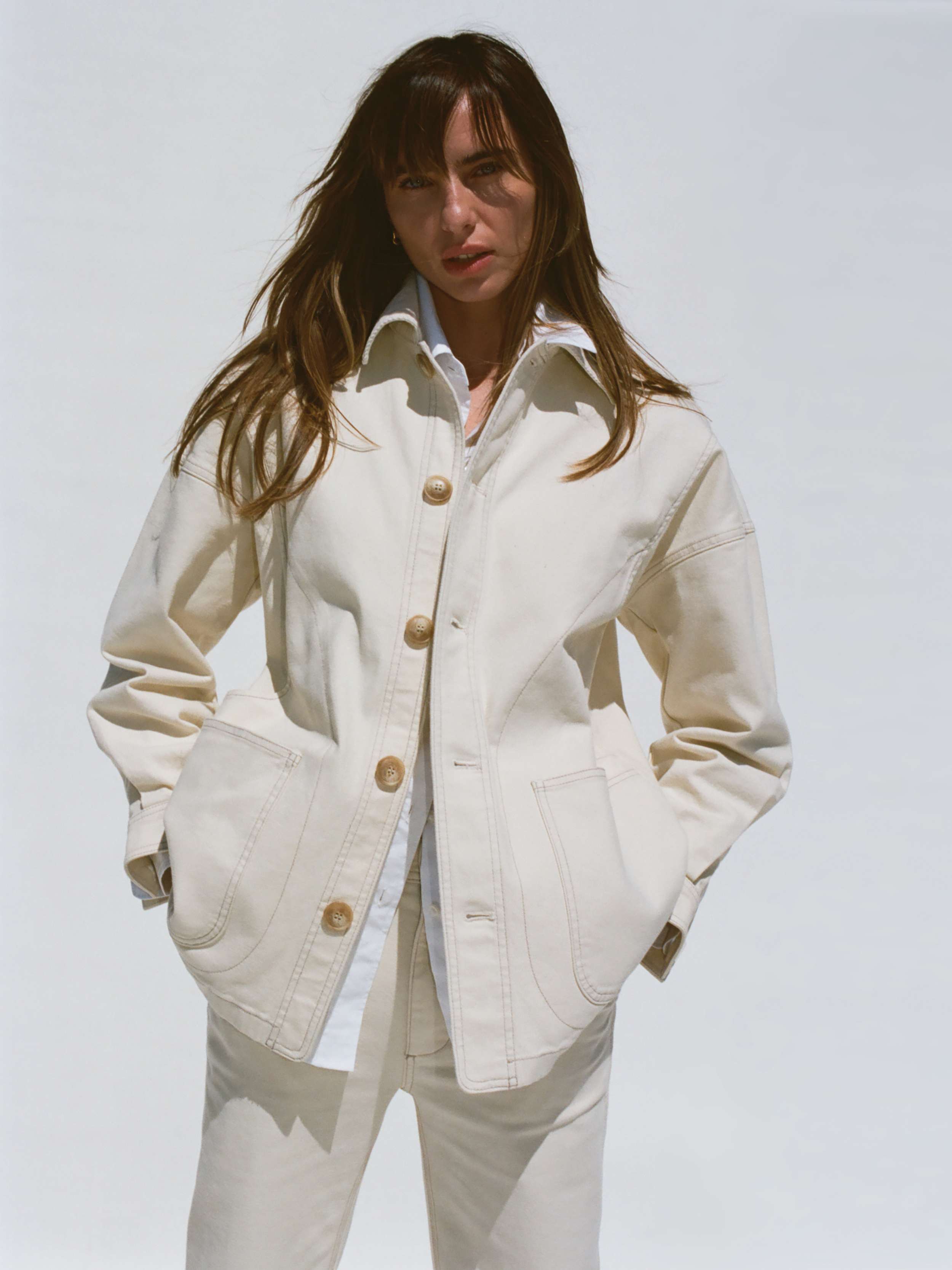 Sunwashed Canvas Chore Jacket - Sea Salt | Faherty Brand