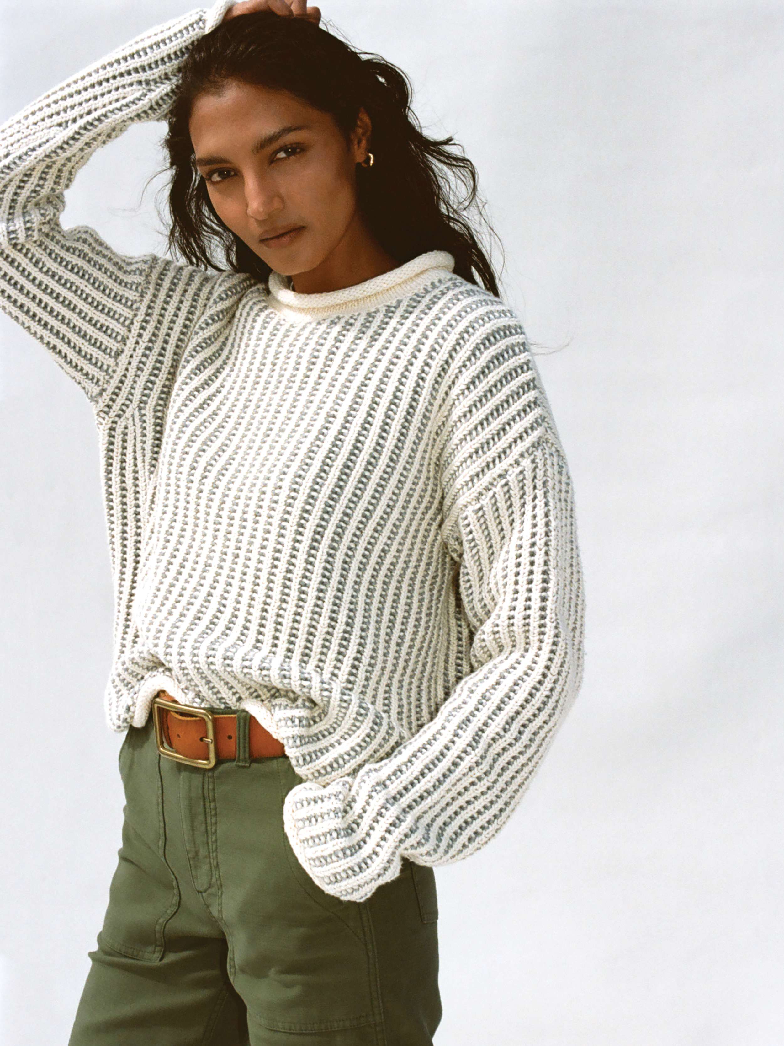 Heirloom Cotton Rollneck Sweater - Cream | Faherty Brand