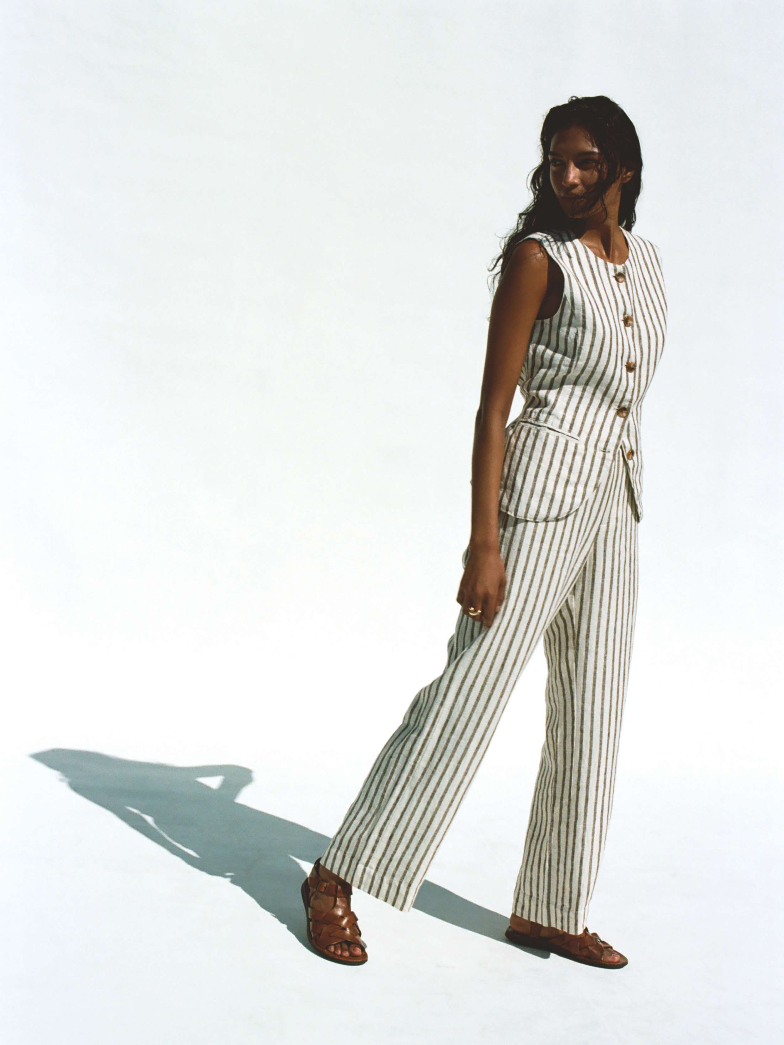 Sun Strider Linen Pant - Cocoa Grove Stripe | Faherty Brand