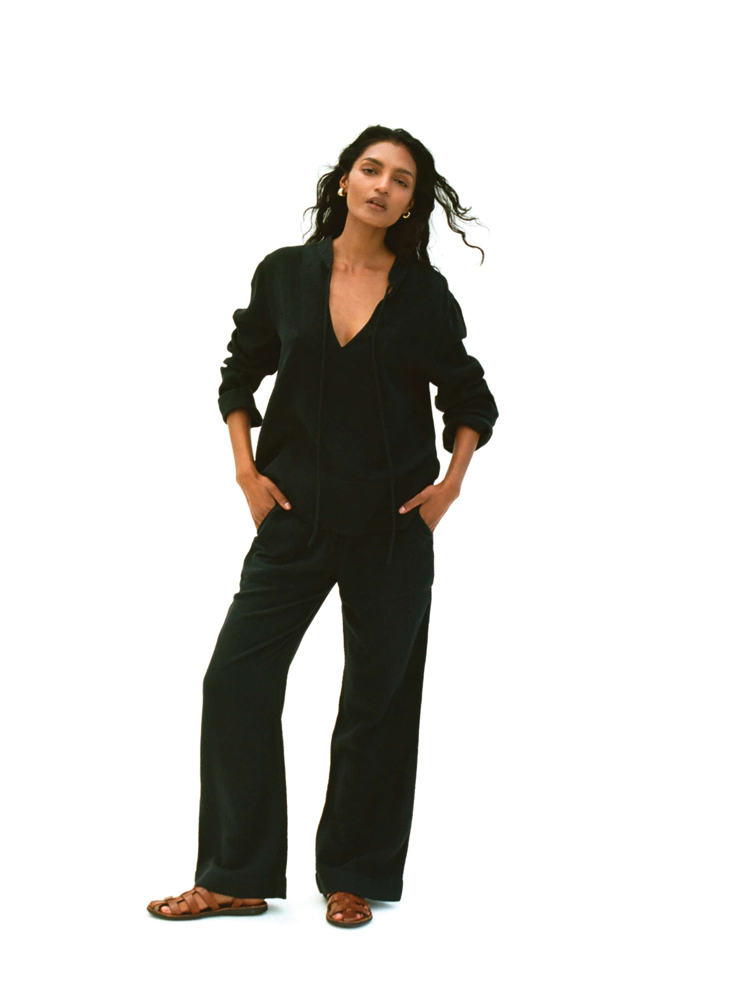 Laidback Gauze Pant - Black | Faherty Brand