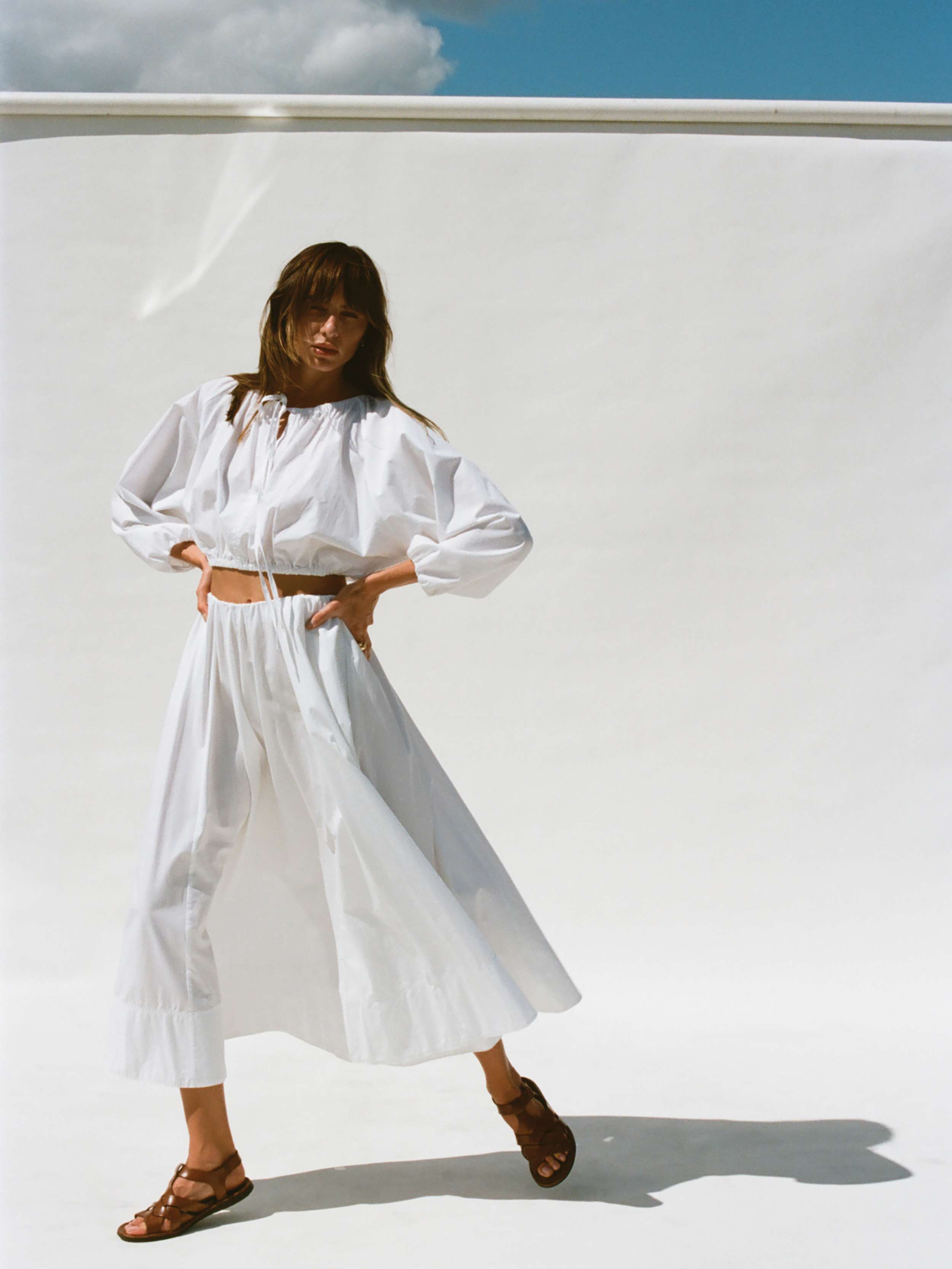 Coastal Poplin Nera Skirt - White | Faherty Brand