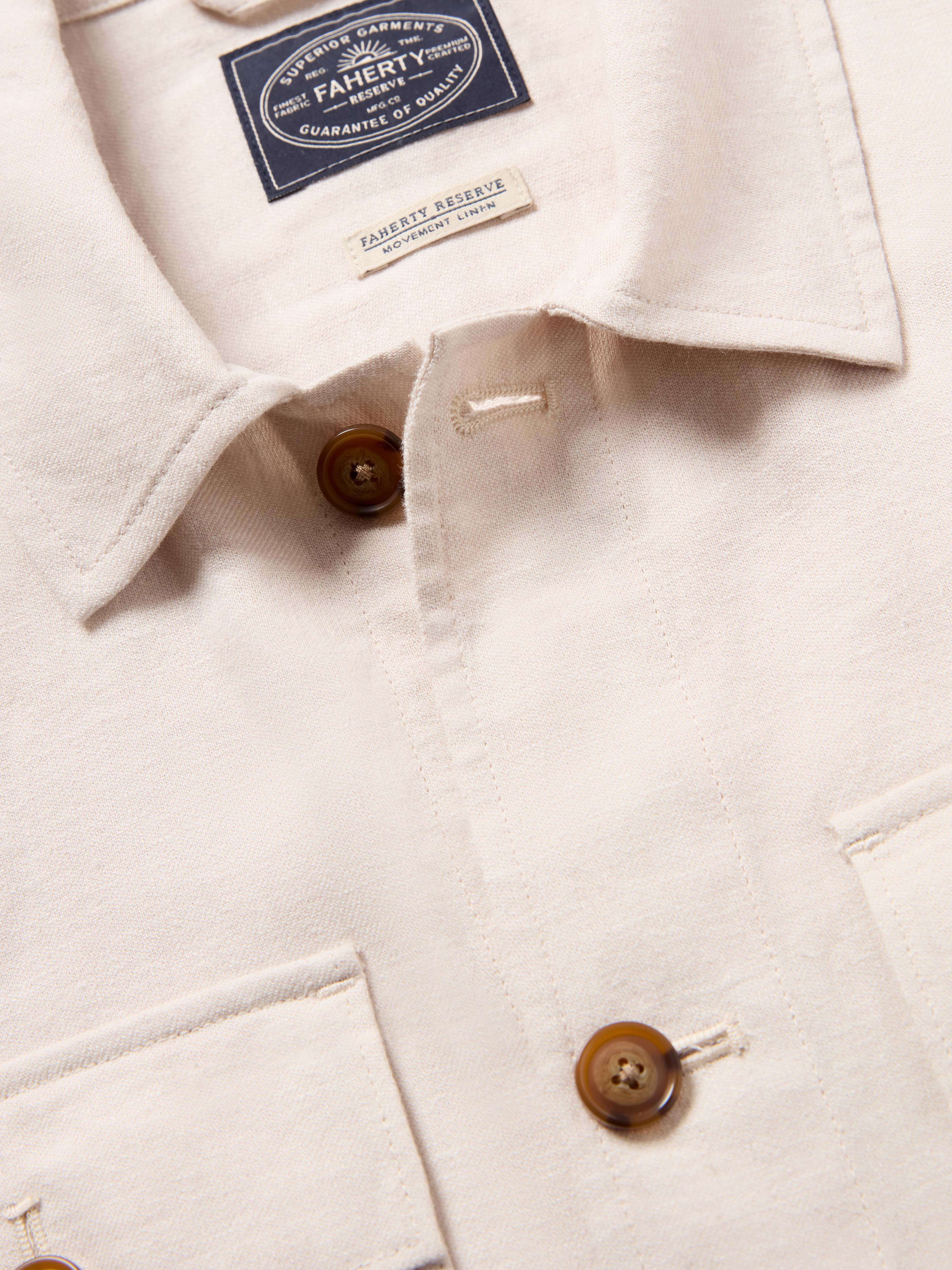 Movement™ Linen Shirt Jacket - Dorset Sand | Faherty Brand