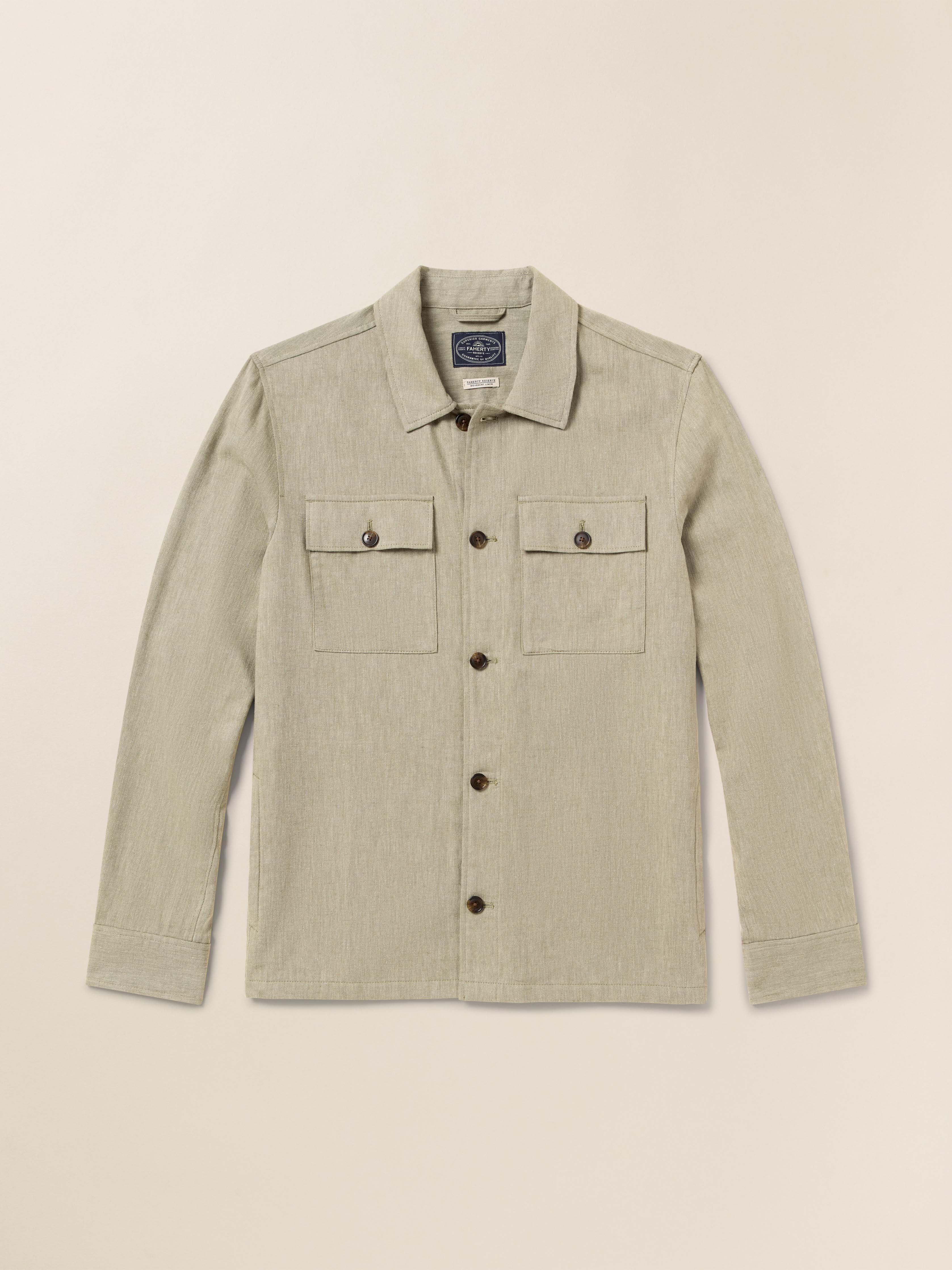Movement™ Linen Shirt Jacket - Sage Cliff | Faherty Brand