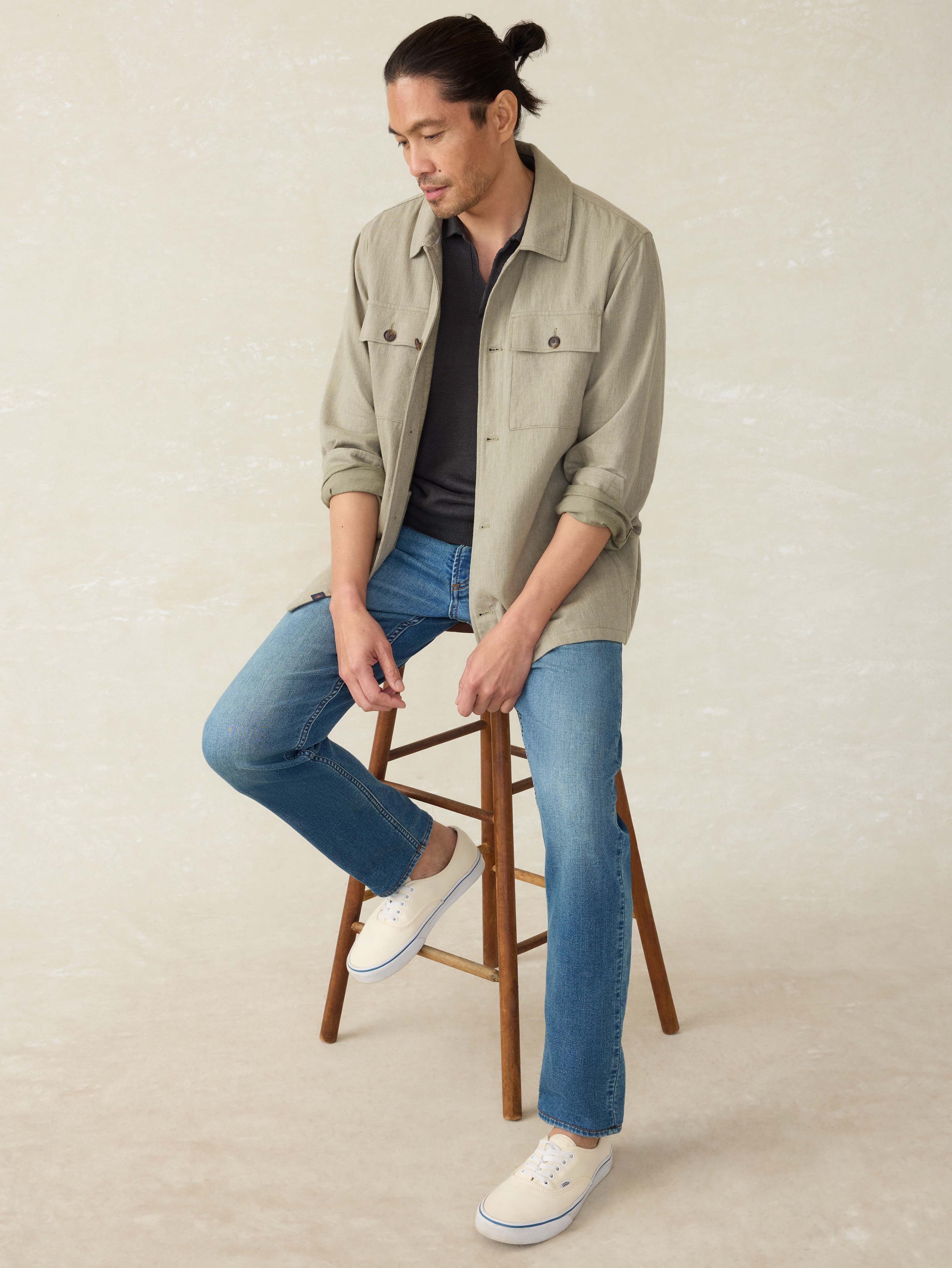Movement™ Linen Shirt Jacket - Sage Cliff | Faherty Brand