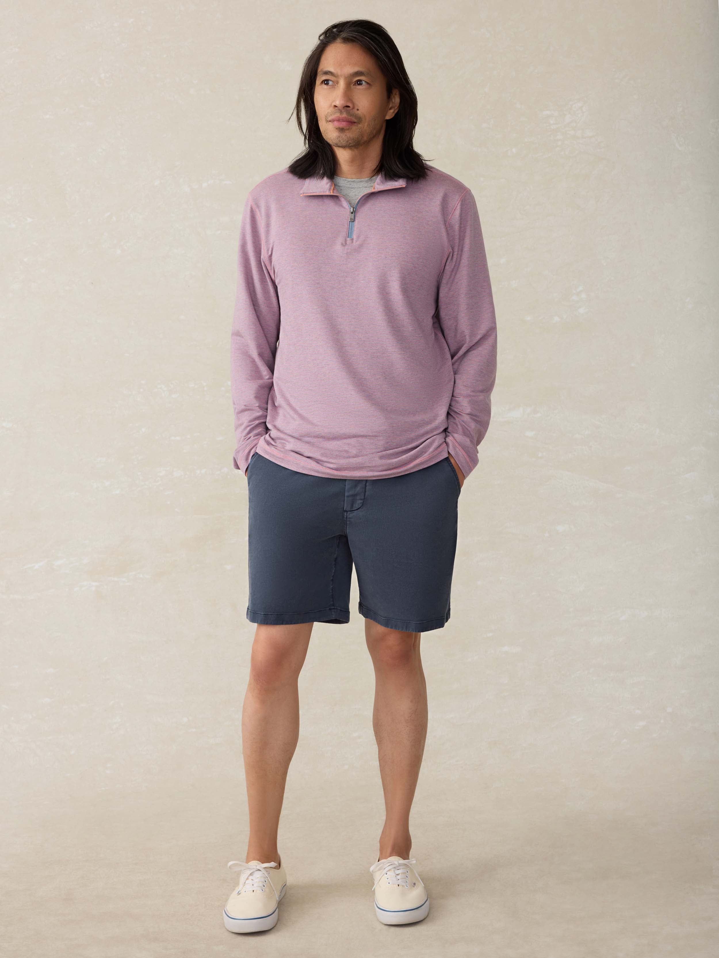 Movement™ Quarter Zip - Rose Creek Stripe | Faherty Brand