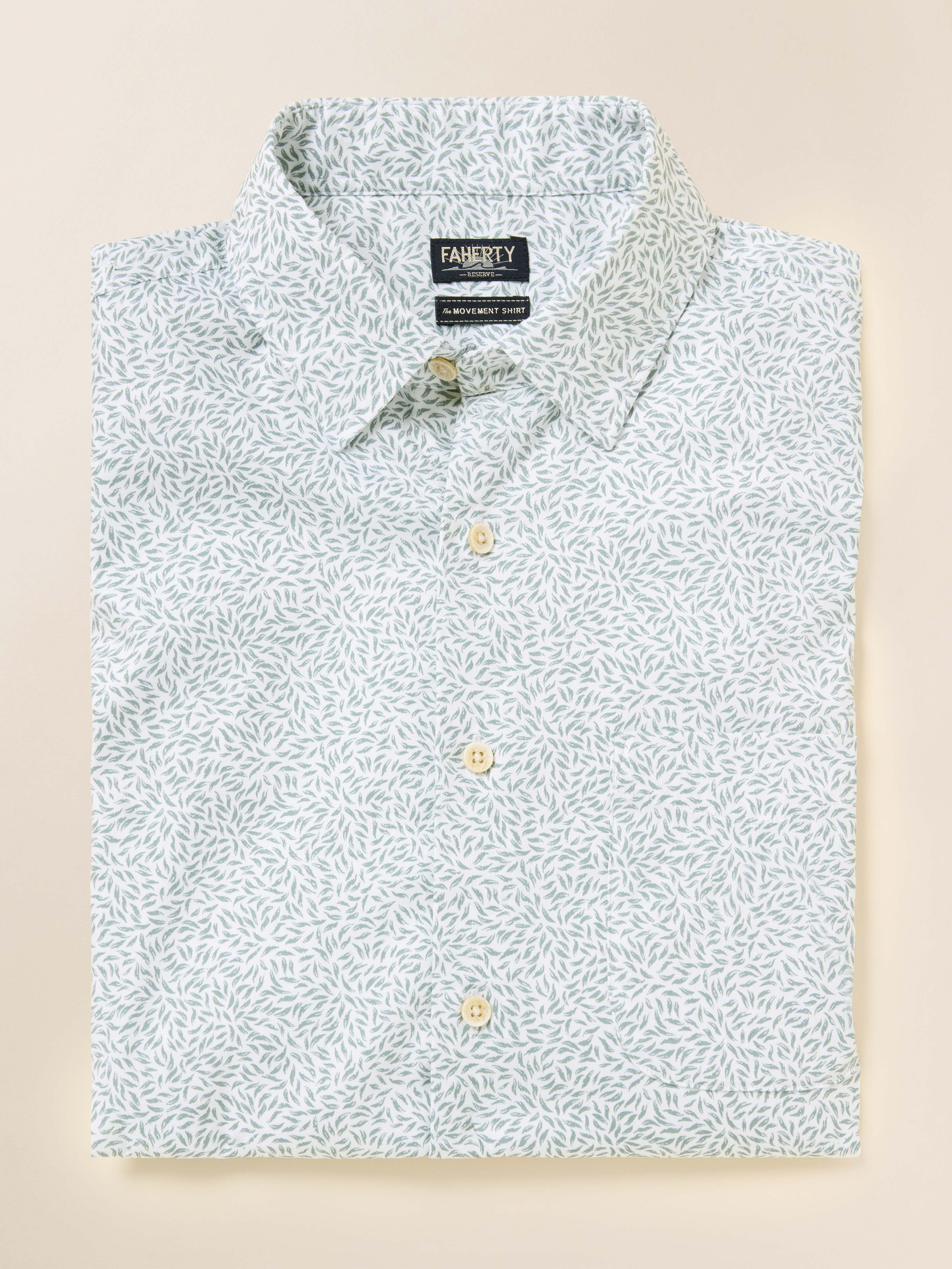 Short-Sleeve Movement™ Monterey Shirt - Sage Grove Foliage | Faherty Brand