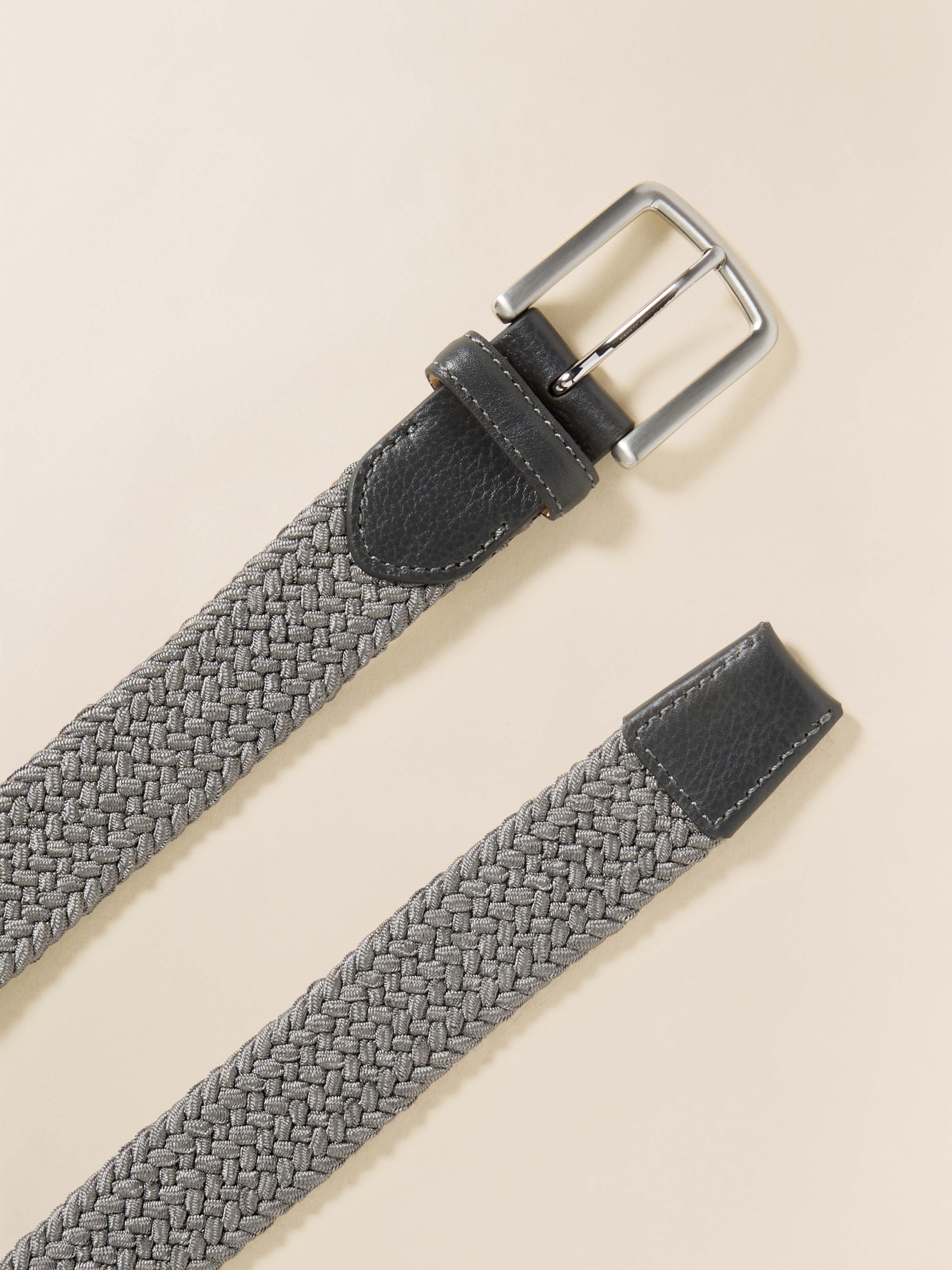 Mens Stretch Woven Belt - Grey | Faherty Brand