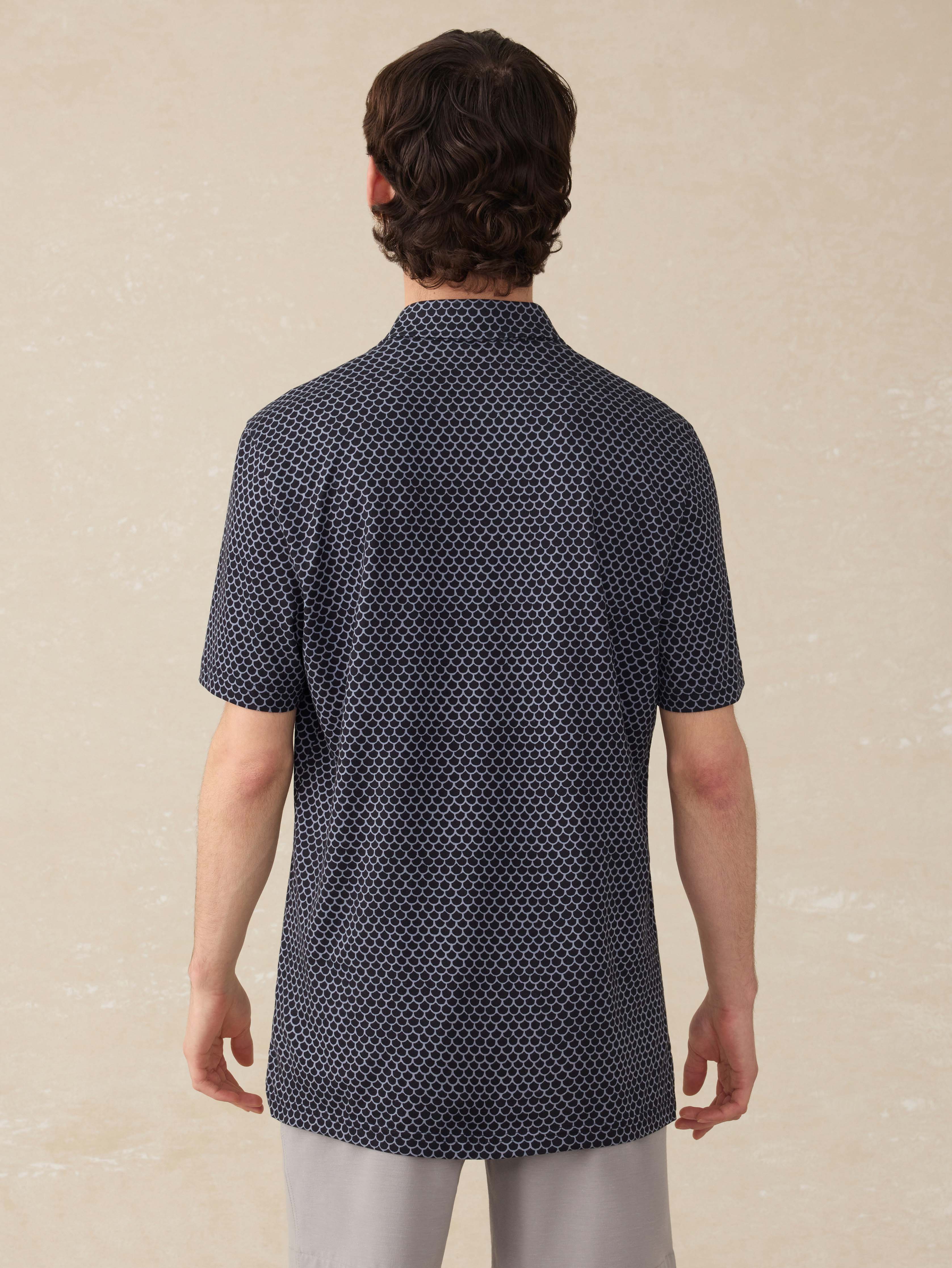 Short-Sleeve Movement™ Pique Polo - Midnight Fishscale | Faherty Brand