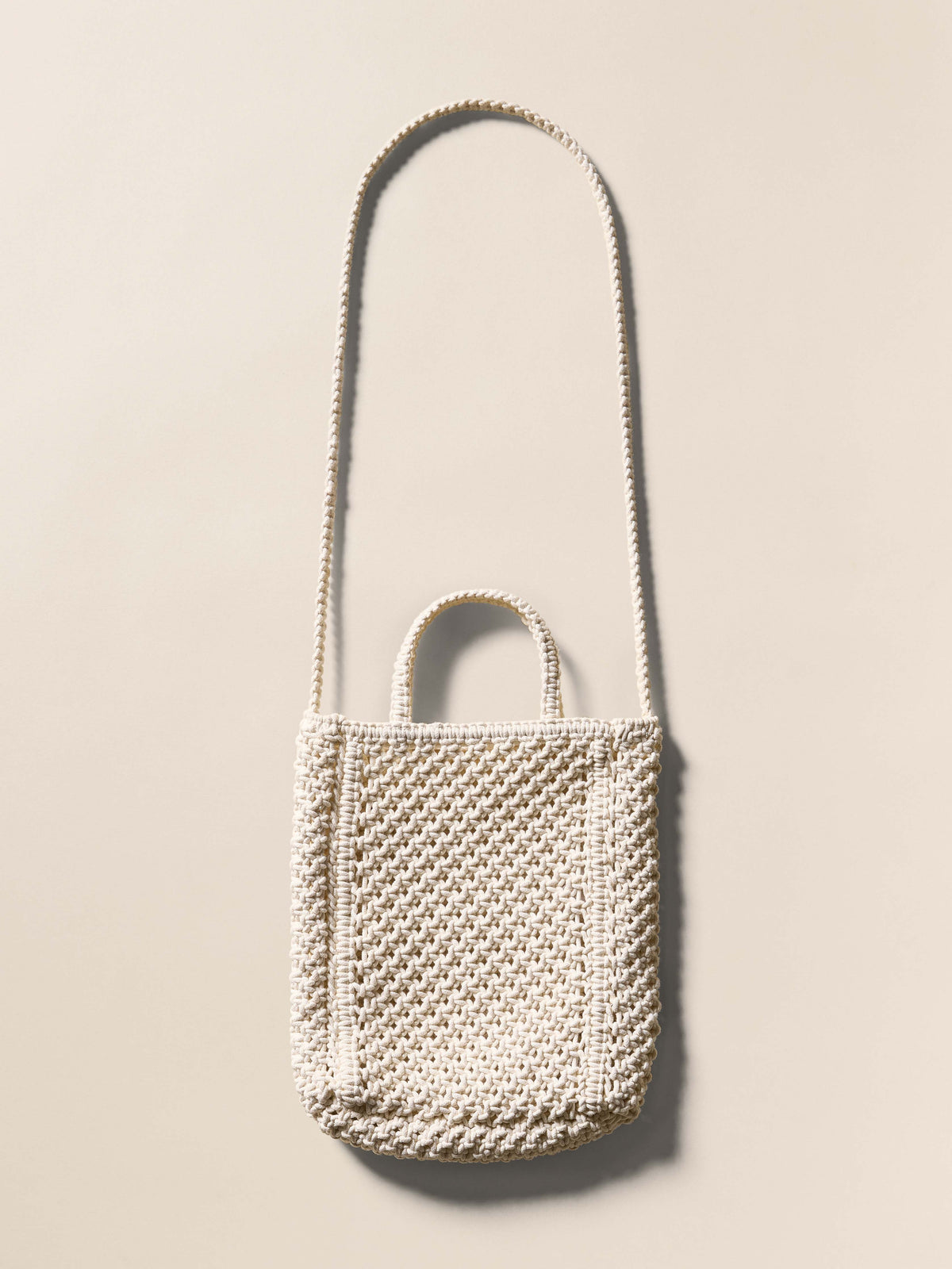 Sunwashed Macrame Crossbody - Cream, image 1 of 3