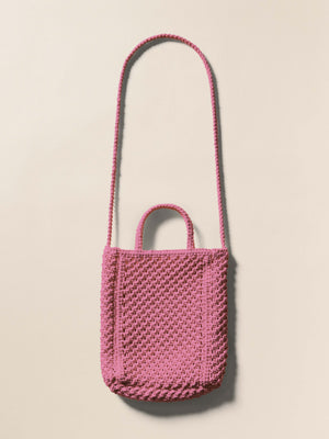 Sunwashed Macrame Crossbody - Ibis Rose