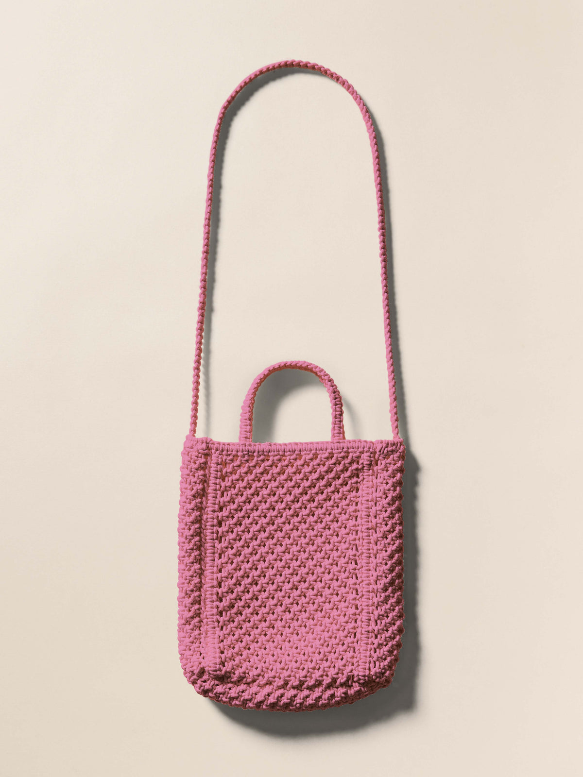 Sunwashed Macrame Crossbody - Ibis Rose, image 1 of 2