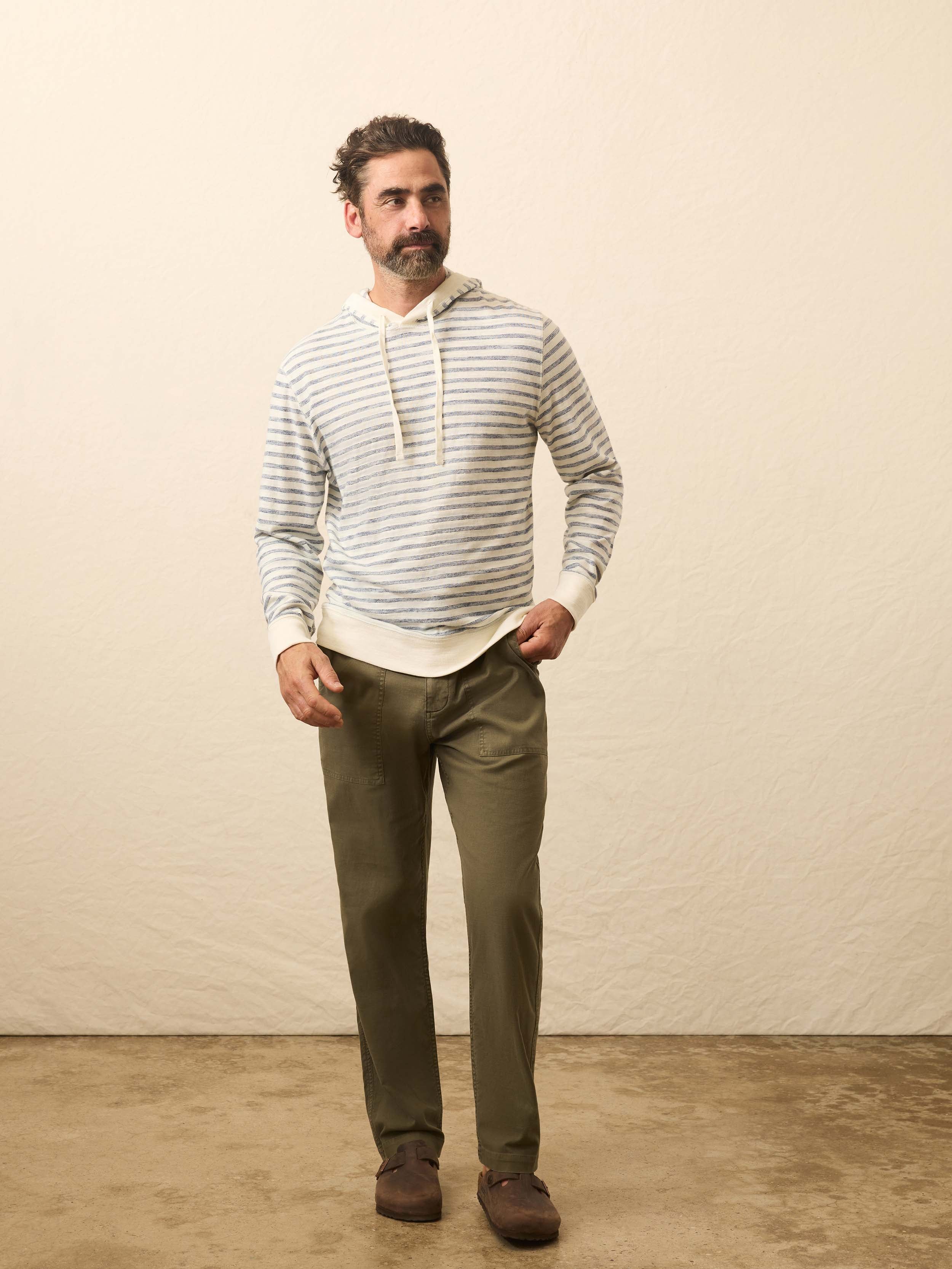 Sunwashed Organic Hoodie - Pearl Ocean Stripe | Faherty Brand