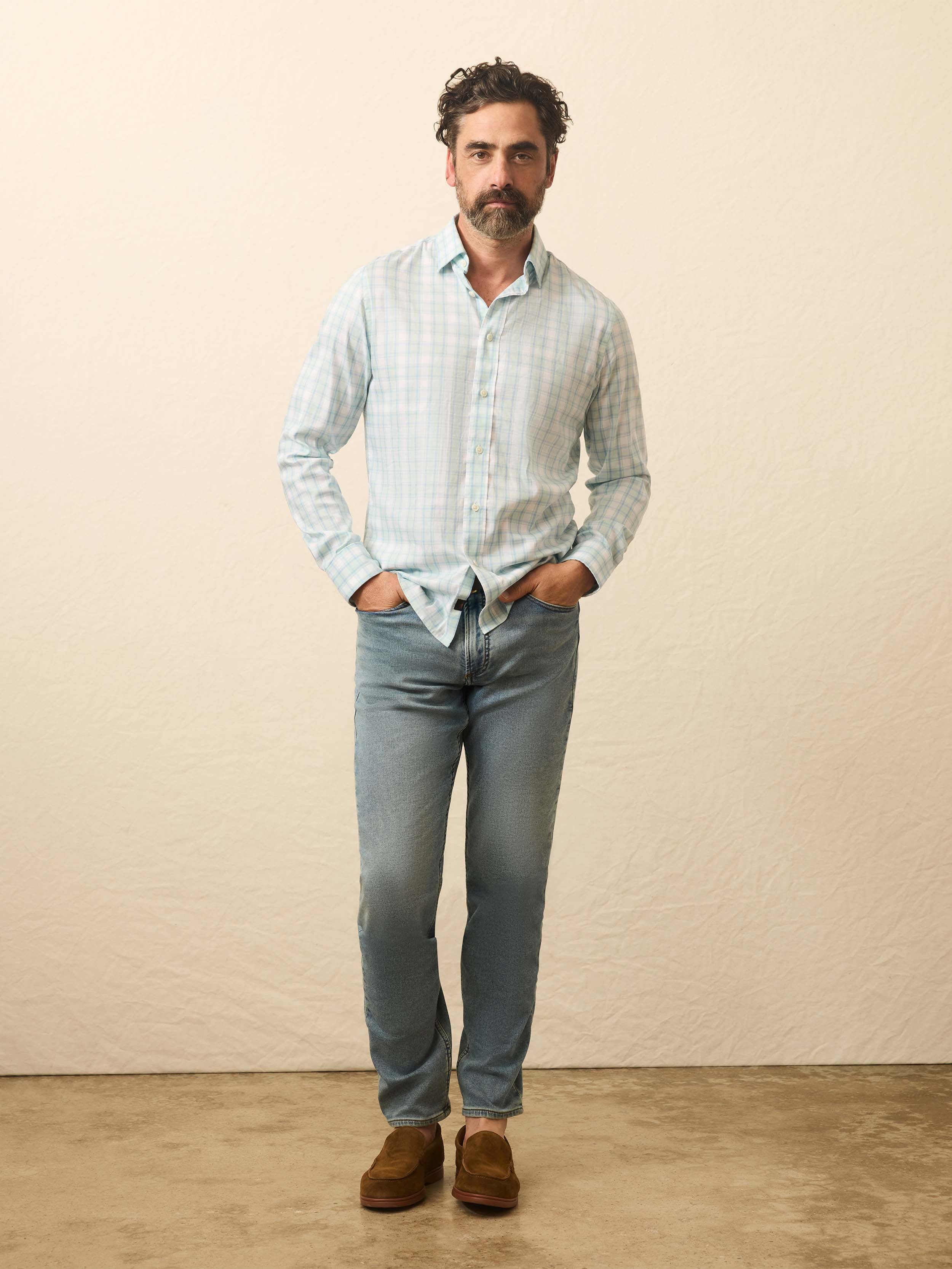 The Movement™ Shirt - Stone Lagoon Plaid | Faherty Brand