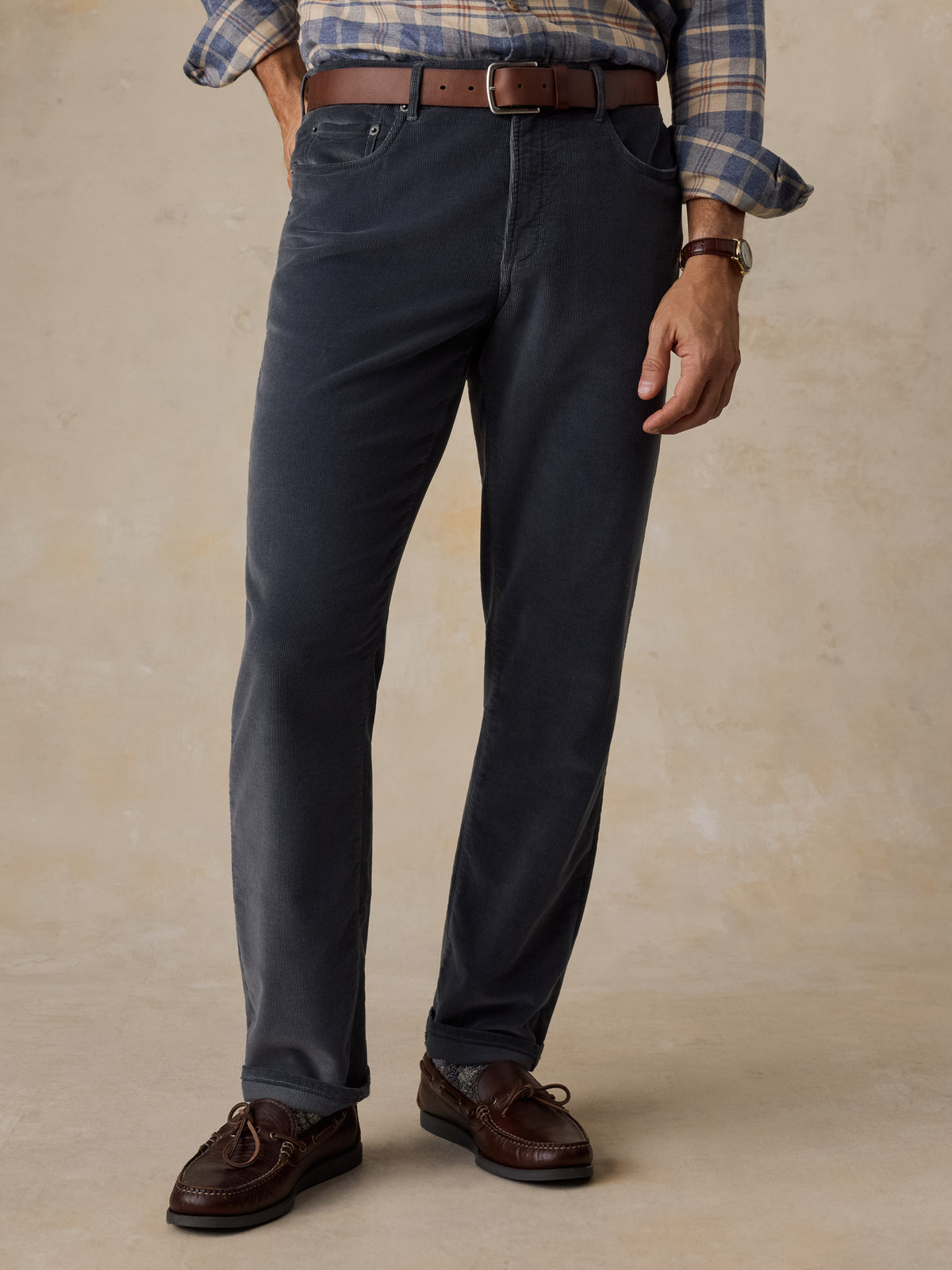 Stretch Terry Corduroy 5-Pocket Pant - Steel River, image 2 of 5