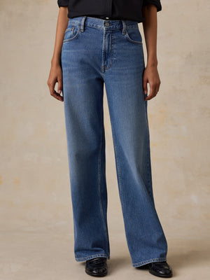 Regenerative Cotton Denim Wide Leg - Coast Bound Wash