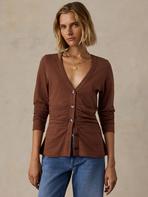 Cotton Hemp Long-Sleeve Top - Brunette