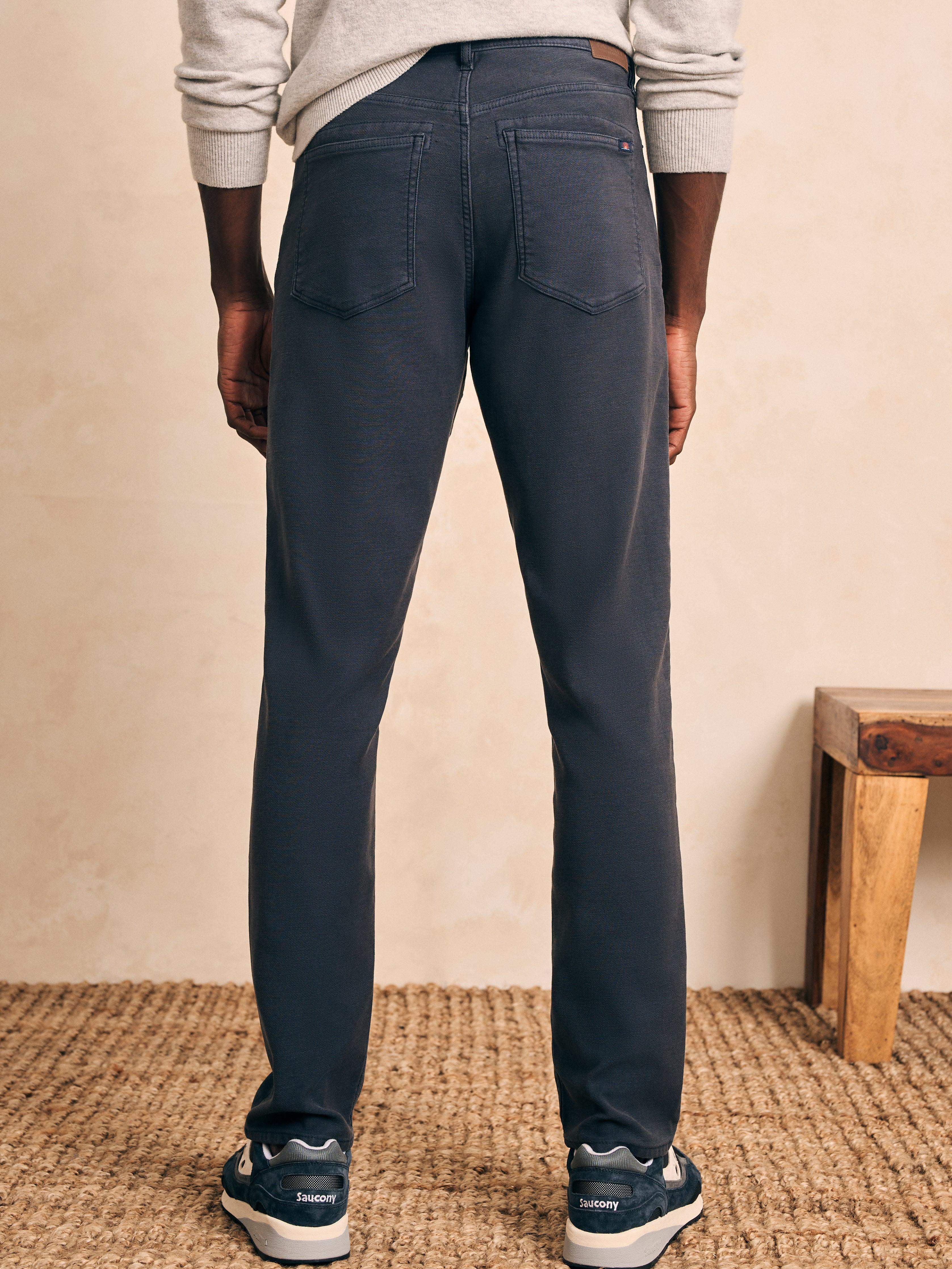 Stretch Terry 5-Pocket Athletic Fit Pant - Navy | Faherty Brand