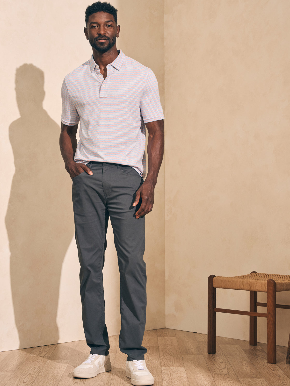Short-Sleeve Movement Polo - Horizon Line Stripe, image 3 of 4