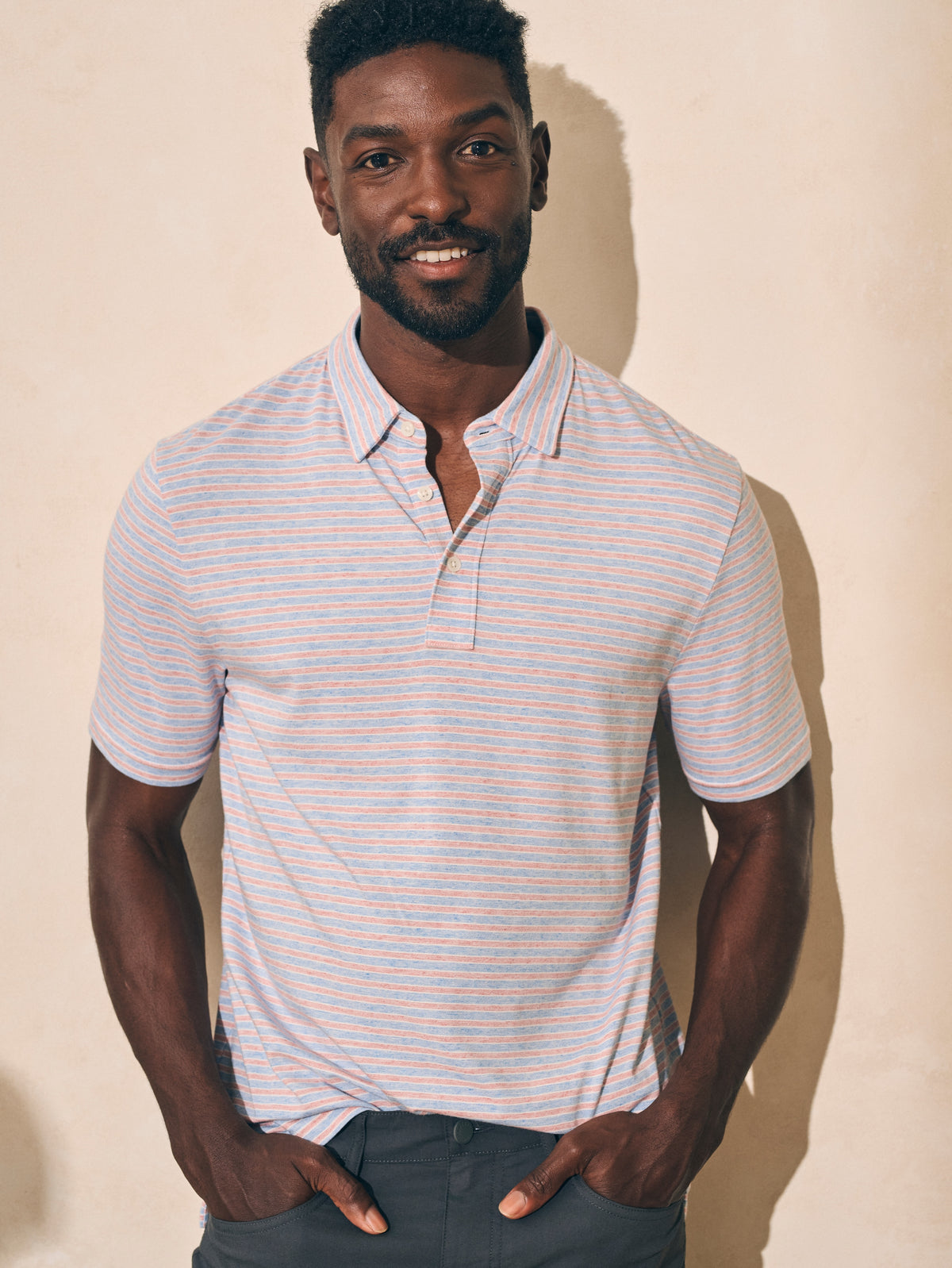 Short-Sleeve Movement Polo - Horizon Line Stripe, image 1 of 4