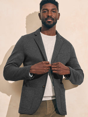 Inlet Knit Blazer - Black Sky Melange