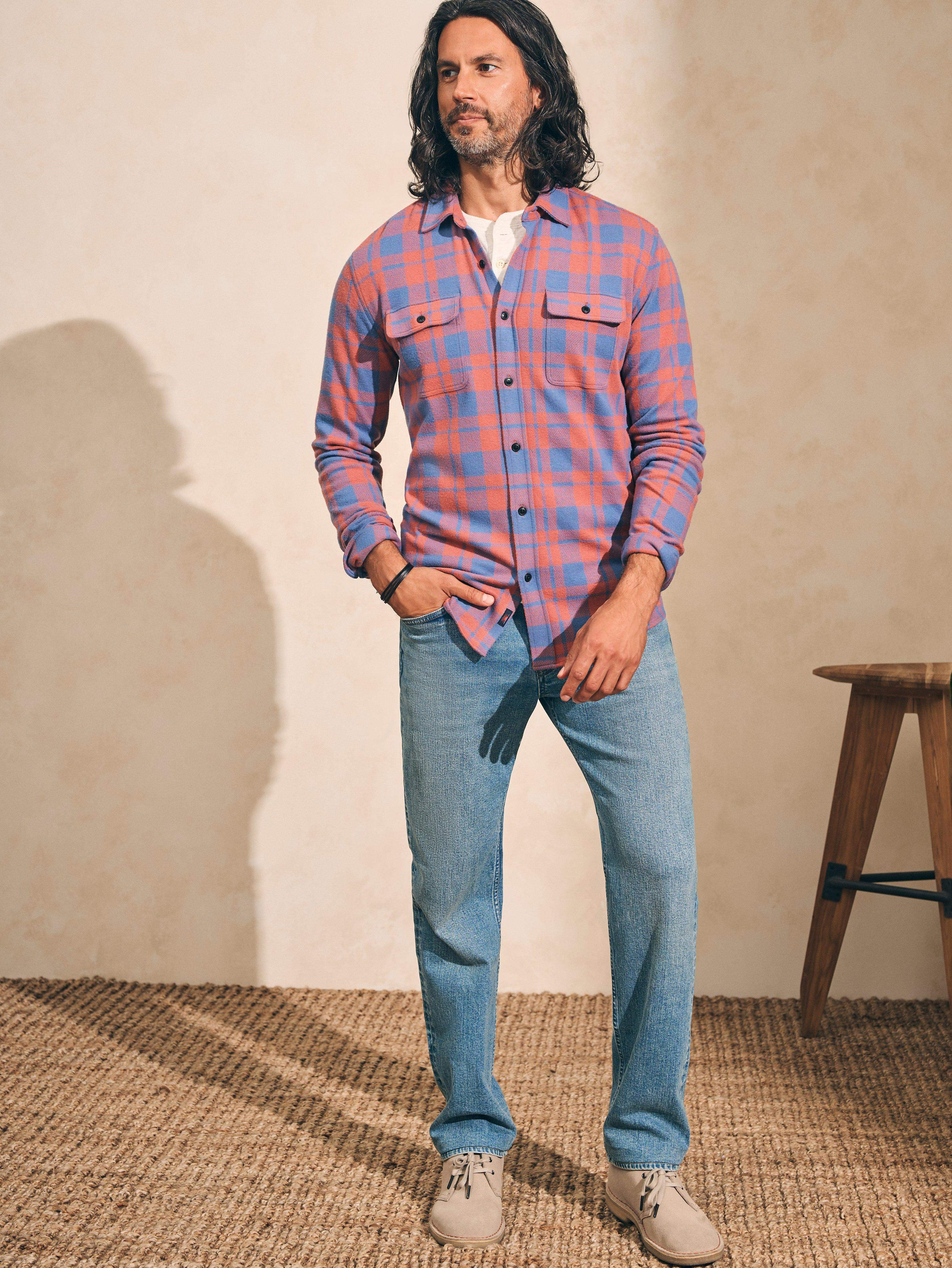 Legend™ Sweater Shirt - Rose Blue Check | Faherty Brand