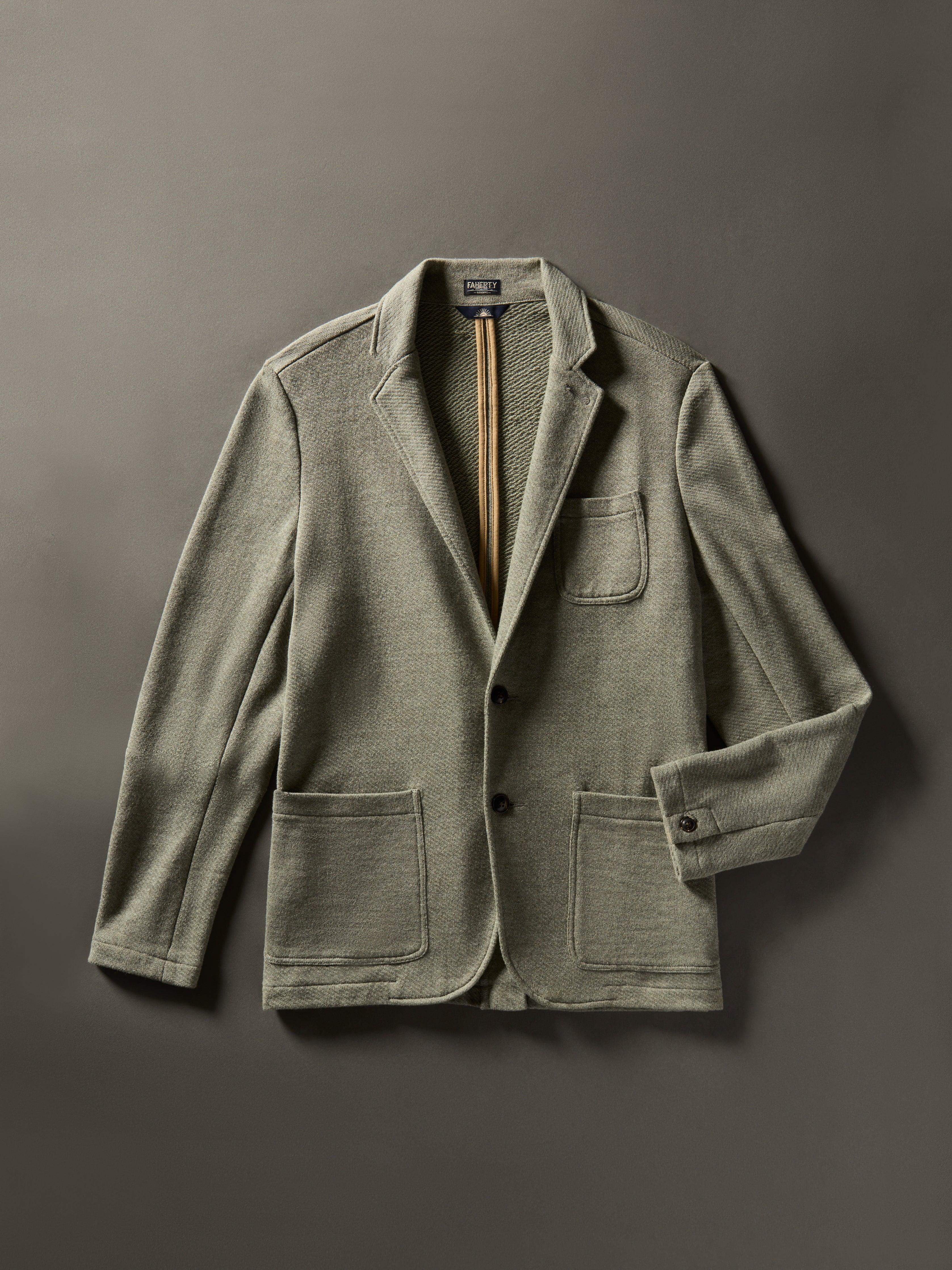 Inlet Knit Blazer - Olive Brush Melange | Faherty Brand