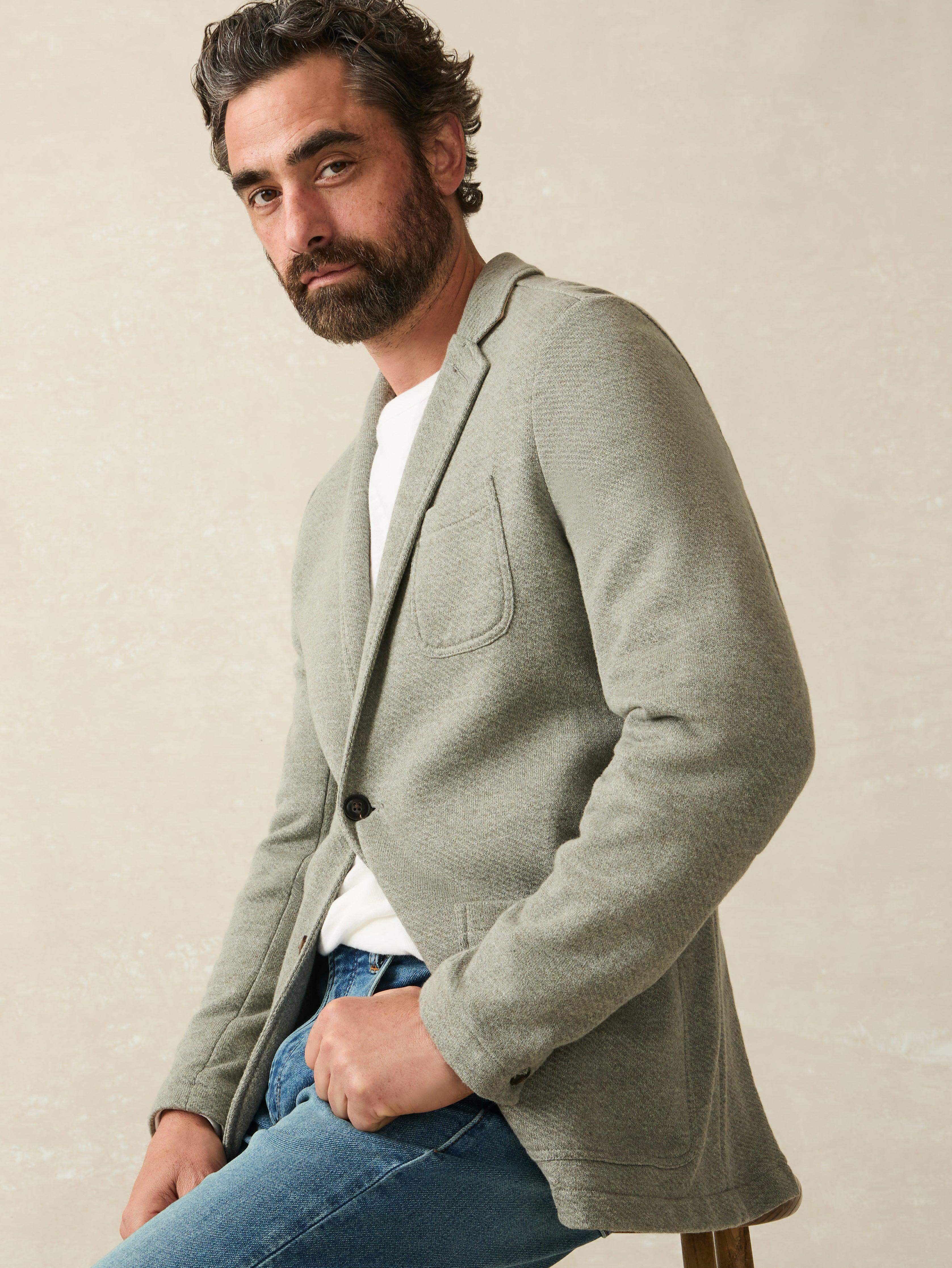 Inlet Knit Blazer - Olive Brush Melange | Faherty Brand