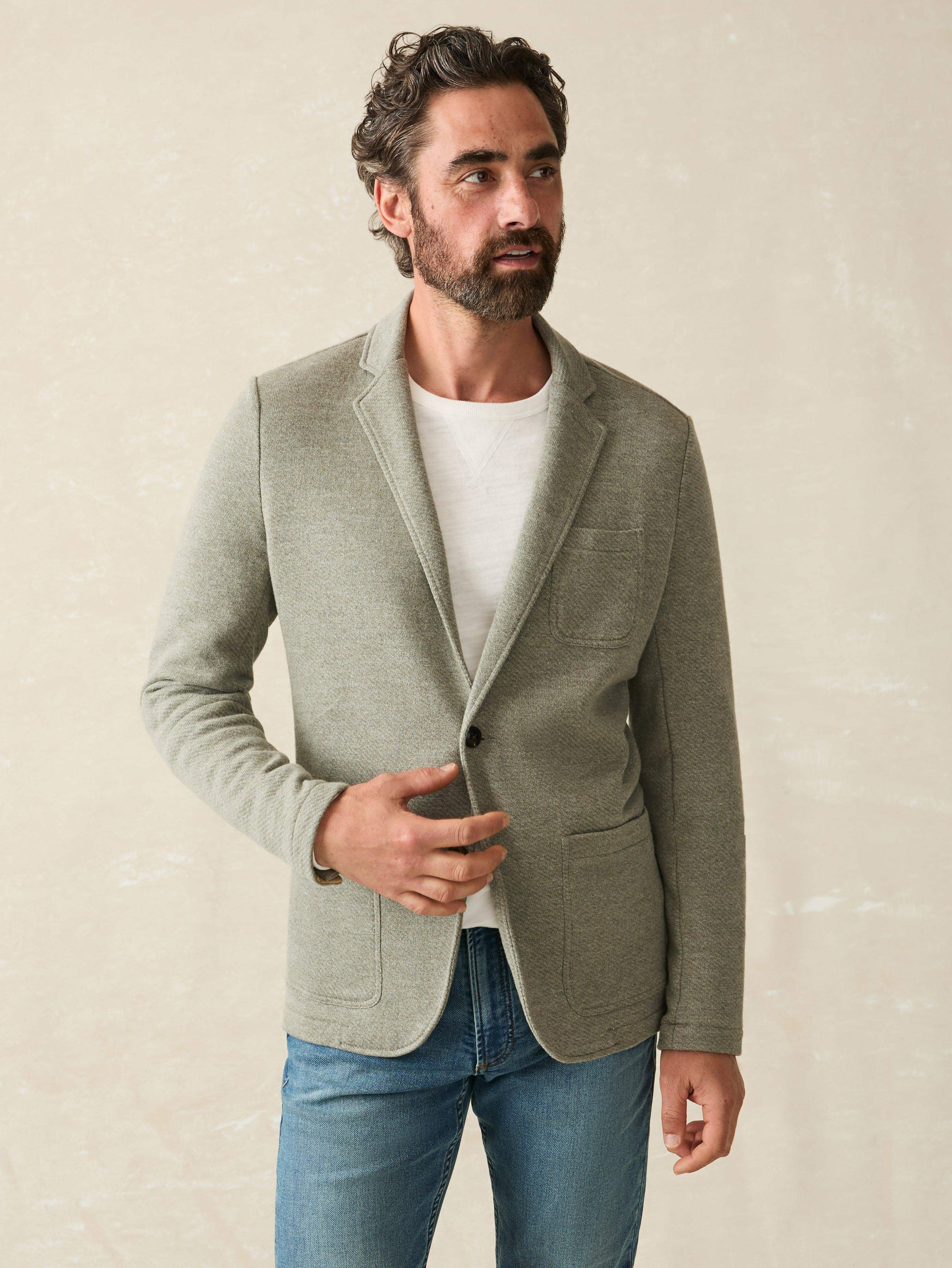 Inlet Knit Blazer - Olive Brush Melange | Faherty Brand