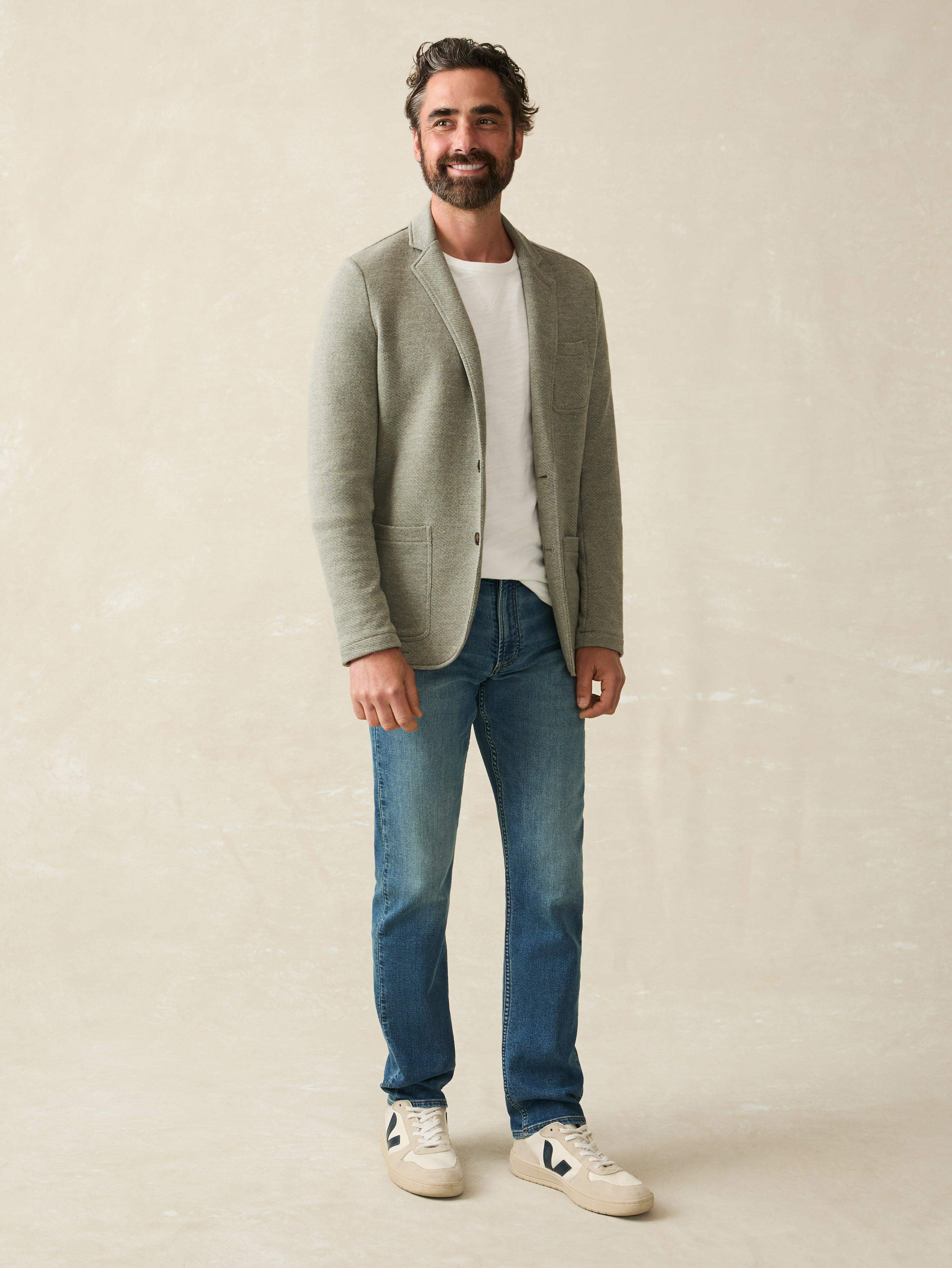 Inlet Knit Blazer - Olive Brush Melange | Faherty Brand