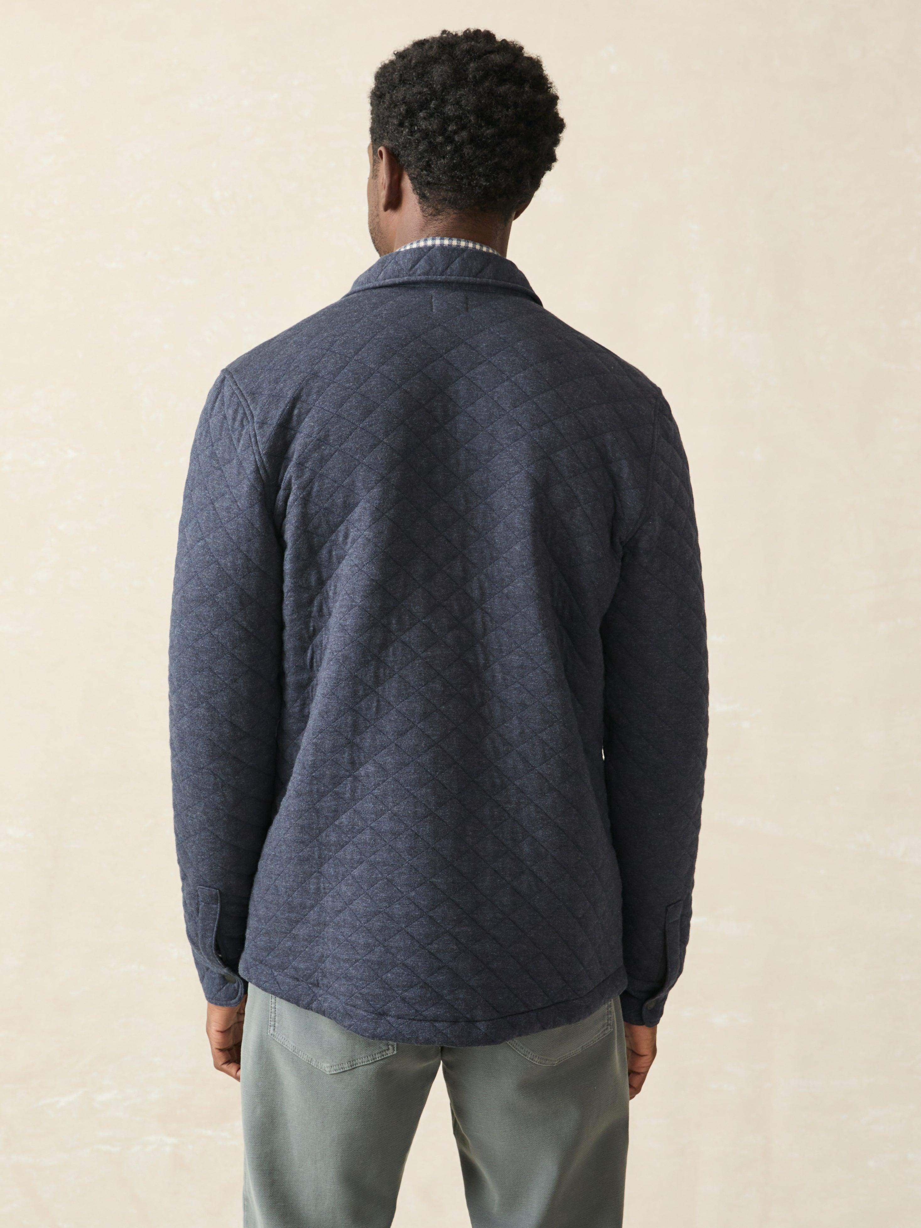 Epic Quilted Fleece CPO - Navy Melange | Faherty Brand