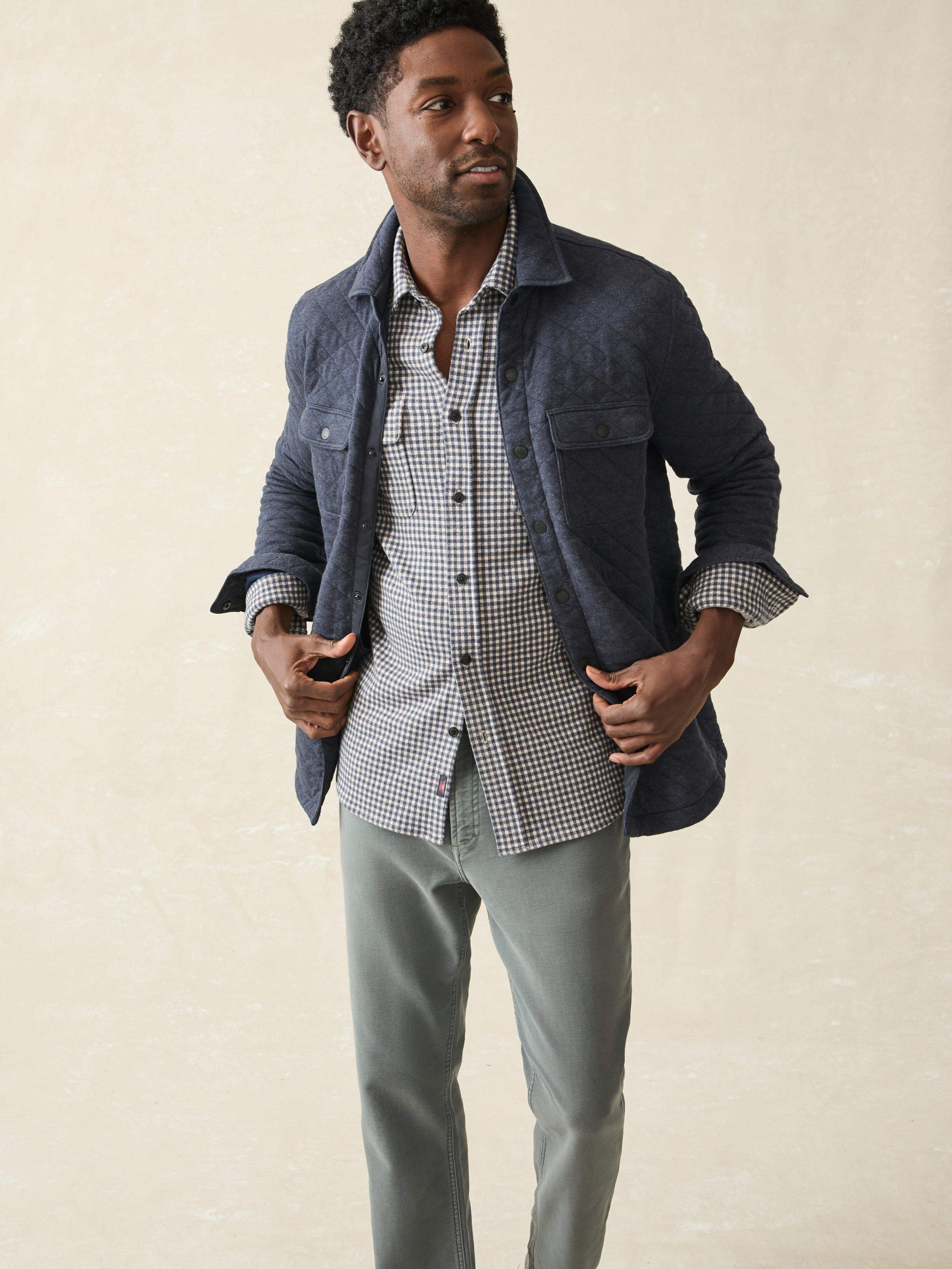Epic Quilted Fleece CPO - Navy Melange | Faherty Brand