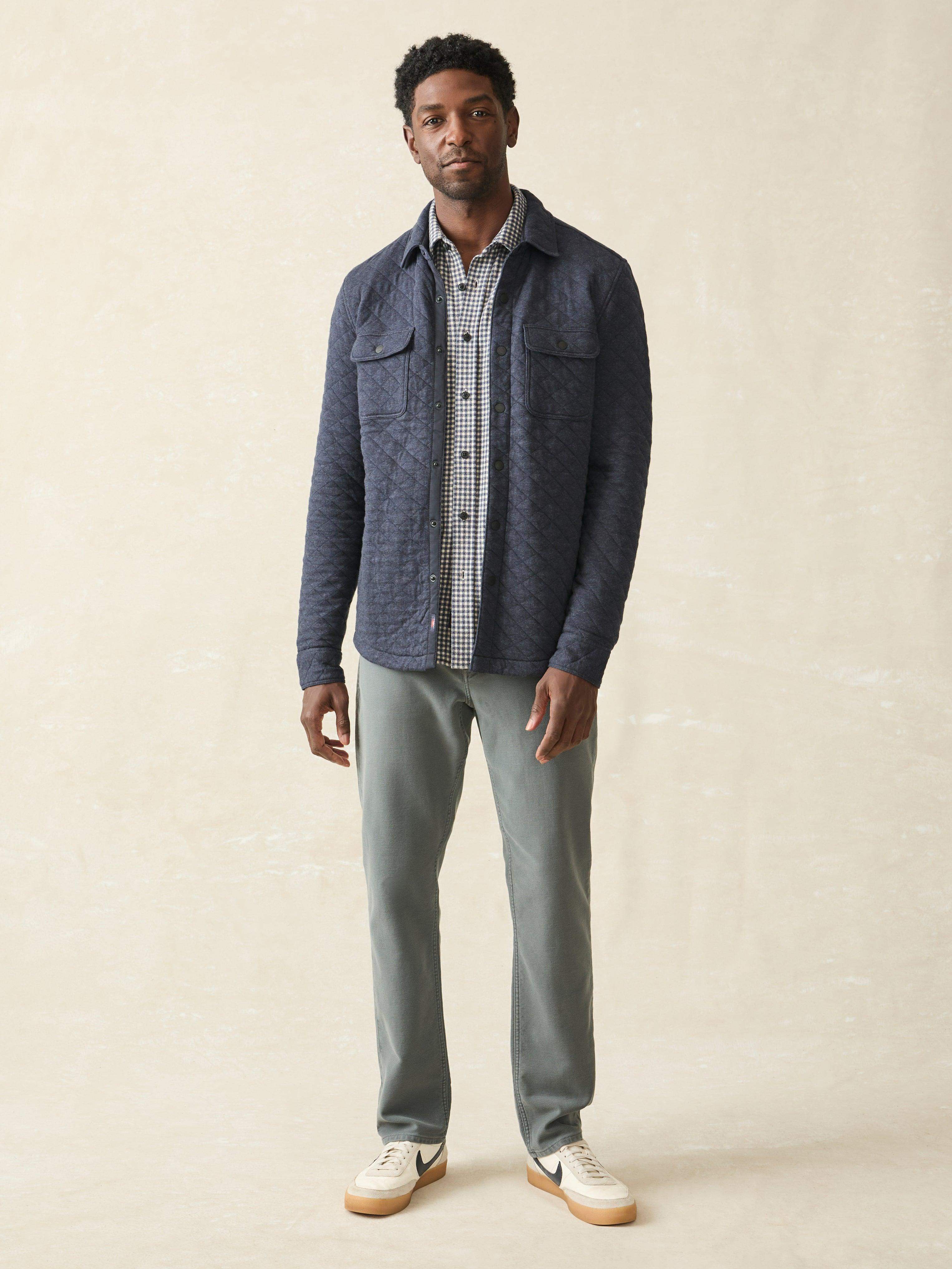 Epic Quilted Fleece CPO - Navy Melange | Faherty Brand