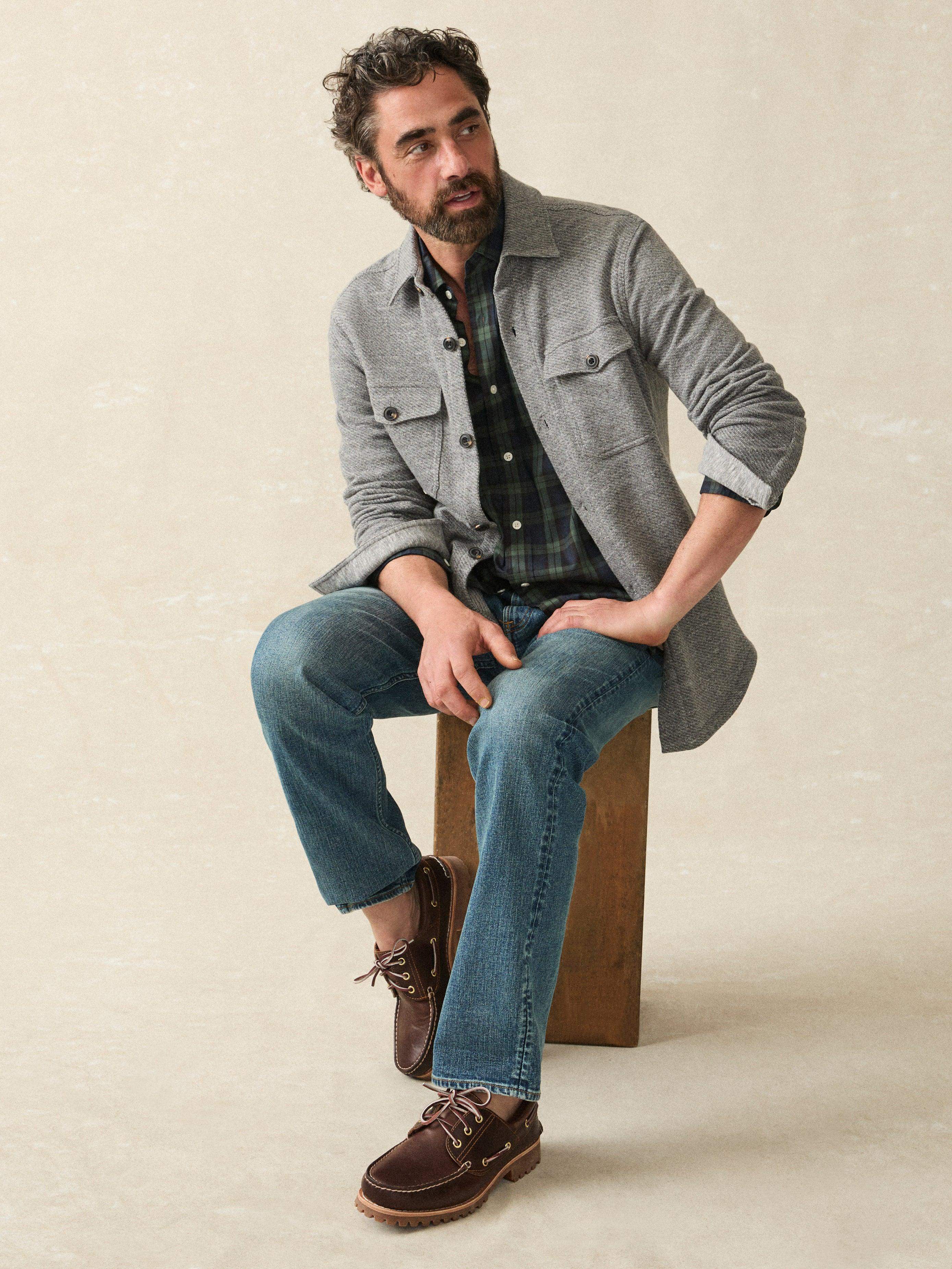 Inlet Knit CPO - Medium Grey Melange | Faherty Brand