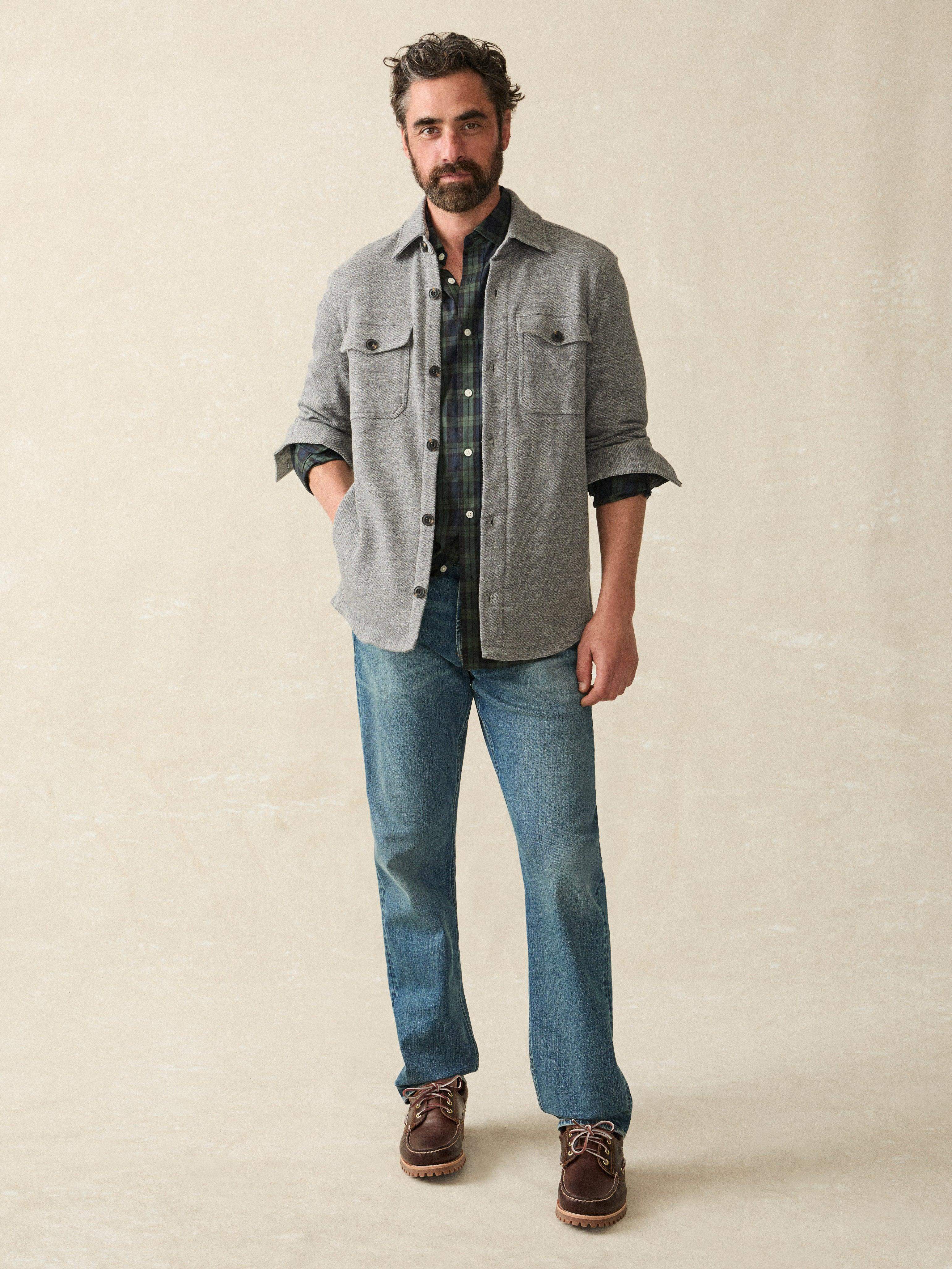 Inlet Knit CPO - Medium Grey Melange | Faherty Brand