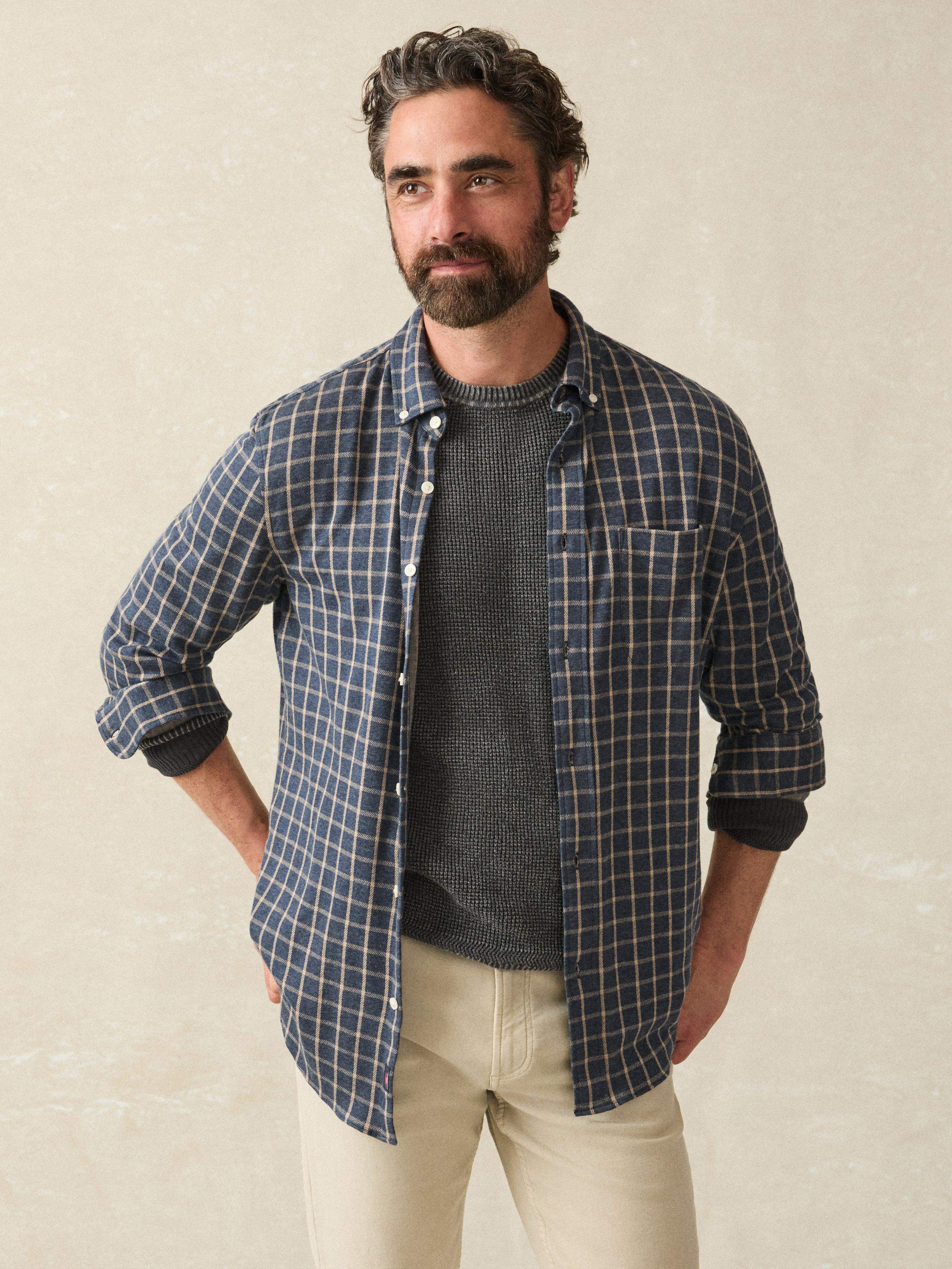 Coastline Knit Shirt - Twilight Check | Faherty Brand