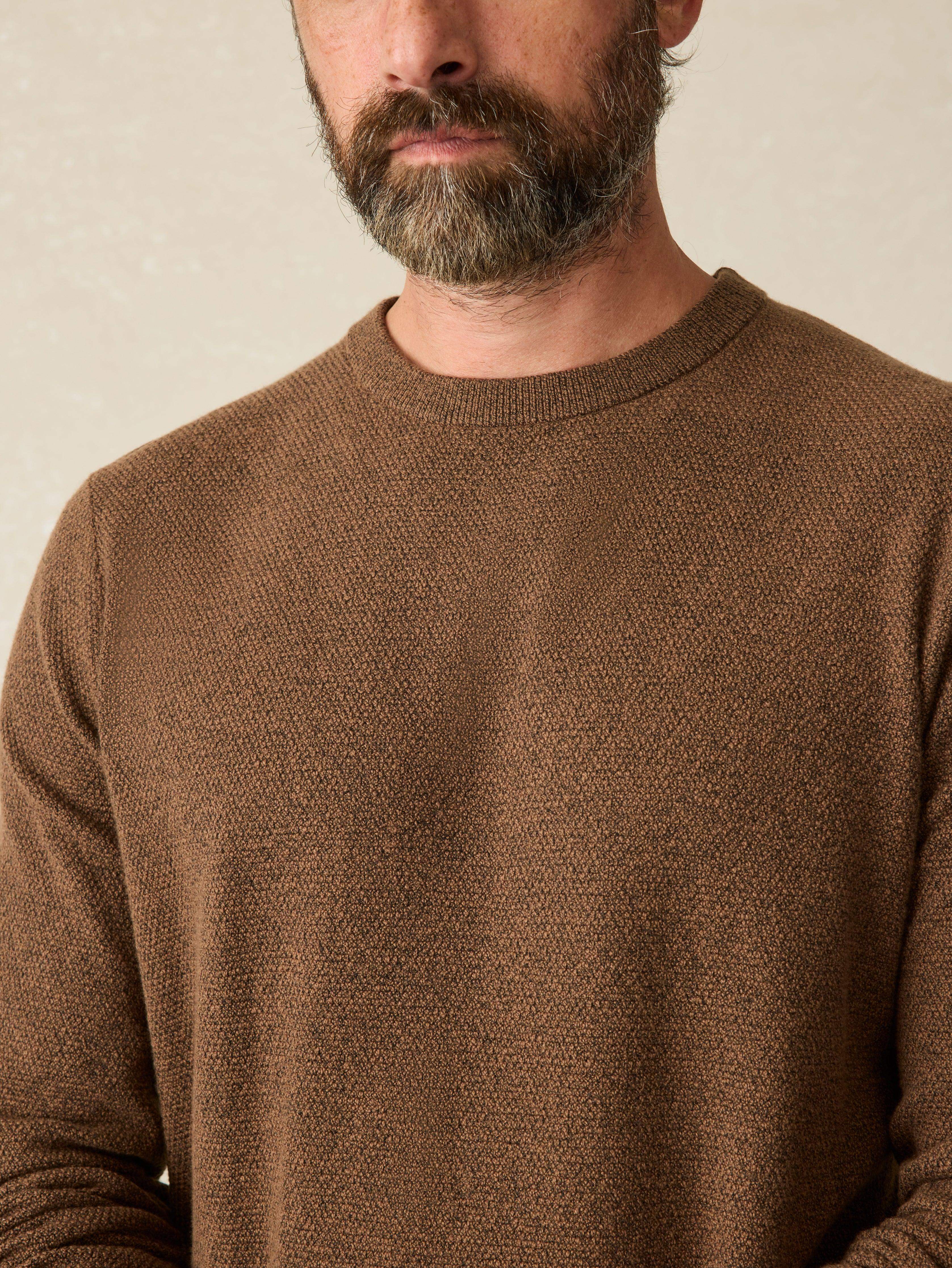 Jackson Crew Sweater - Trail Brown Heather | Faherty Brand