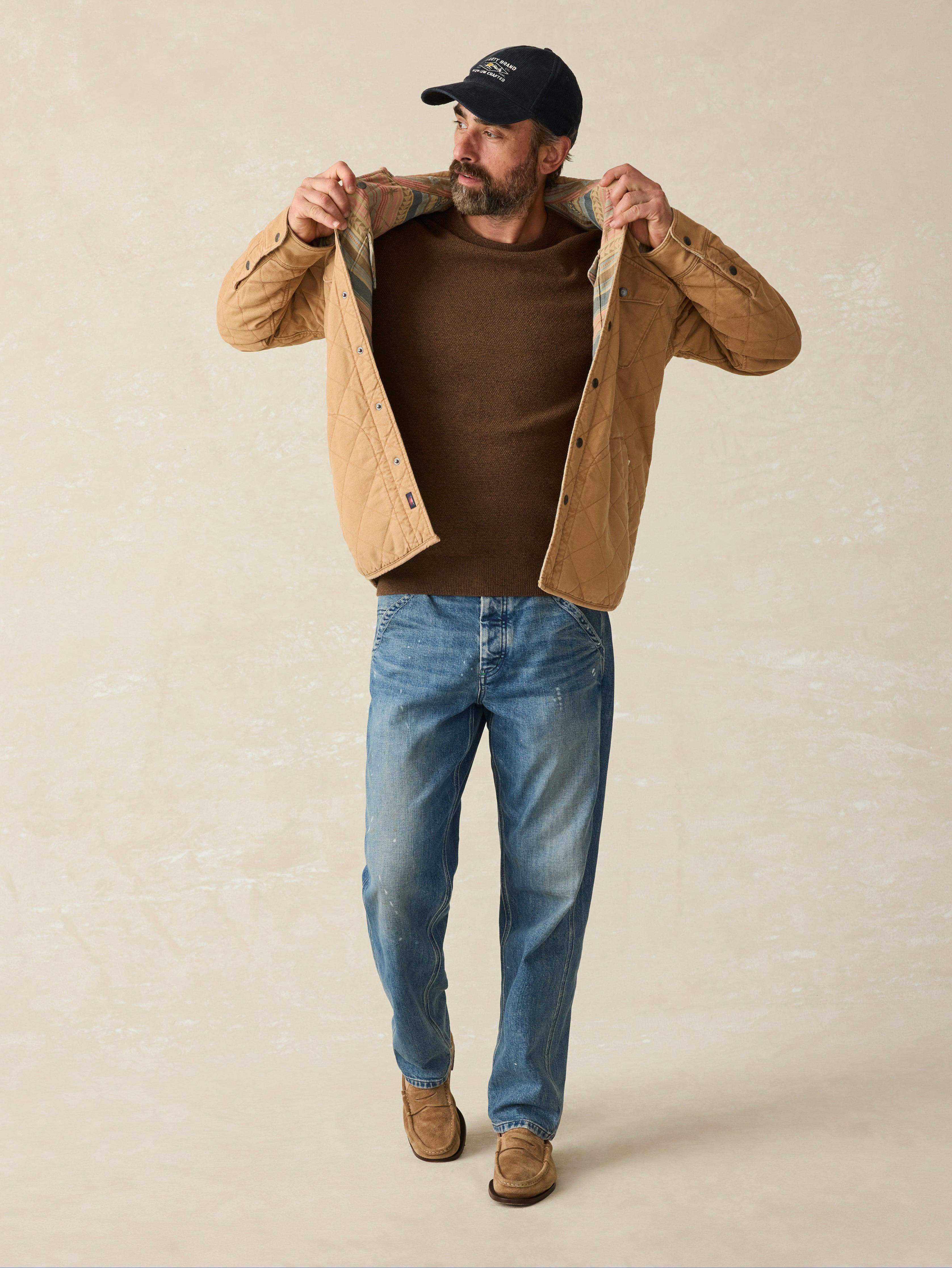 Jackson Crew Sweater - Trail Brown Heather | Faherty Brand