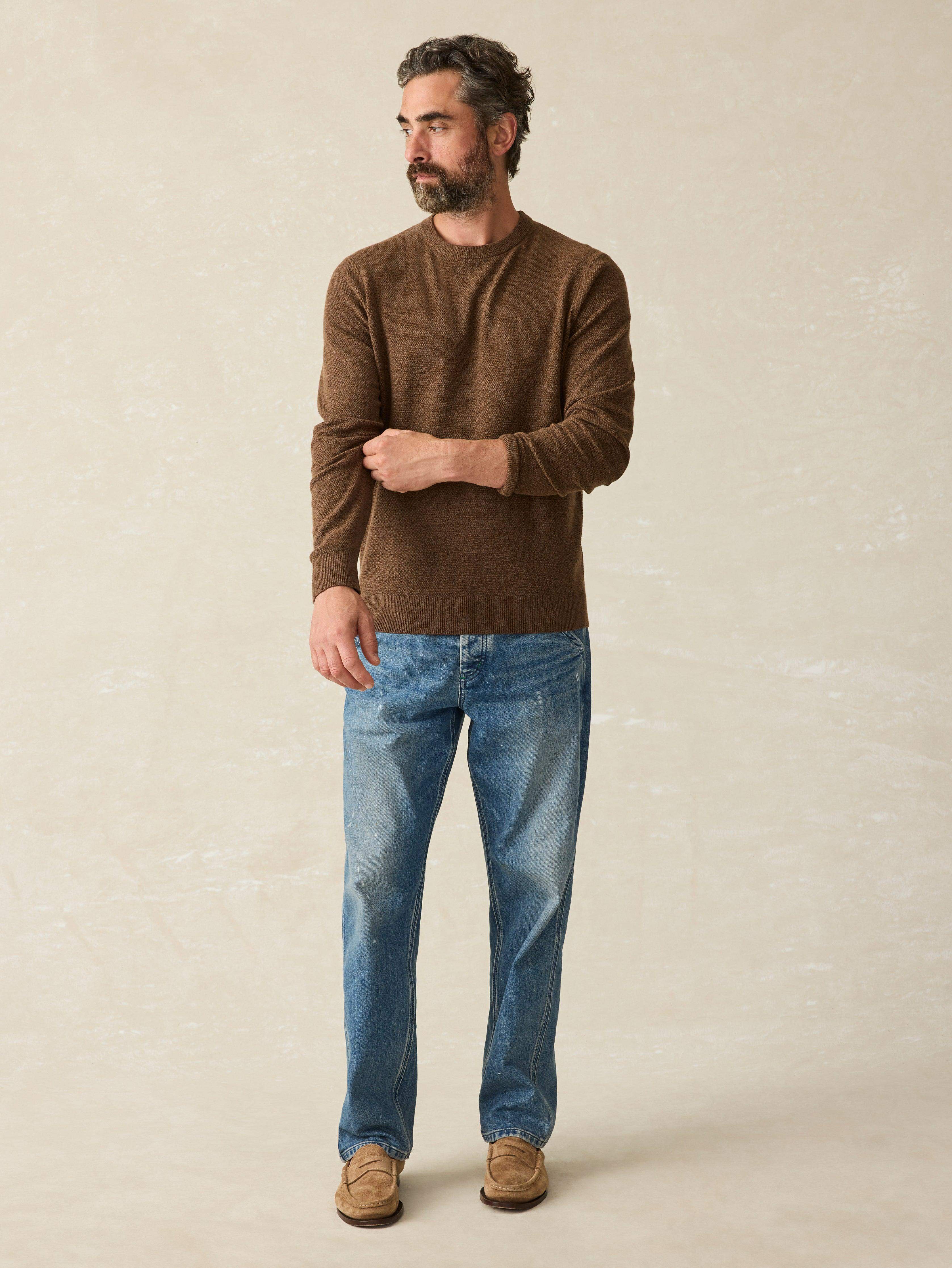 Jackson Crew Sweater - Trail Brown Heather | Faherty Brand