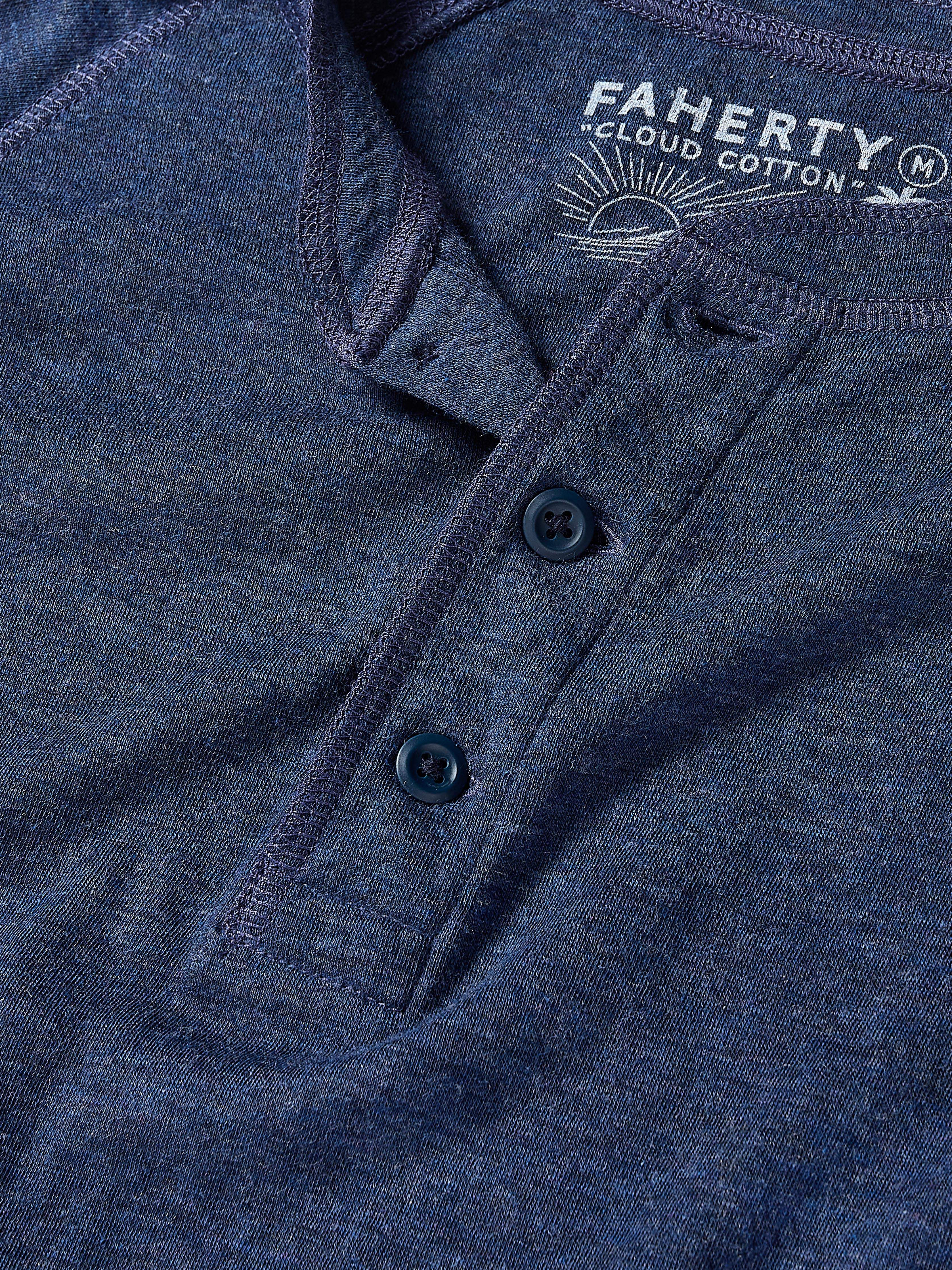 Long-Sleeve Cloud Henley - Baltic Navy Heather | Faherty Brand