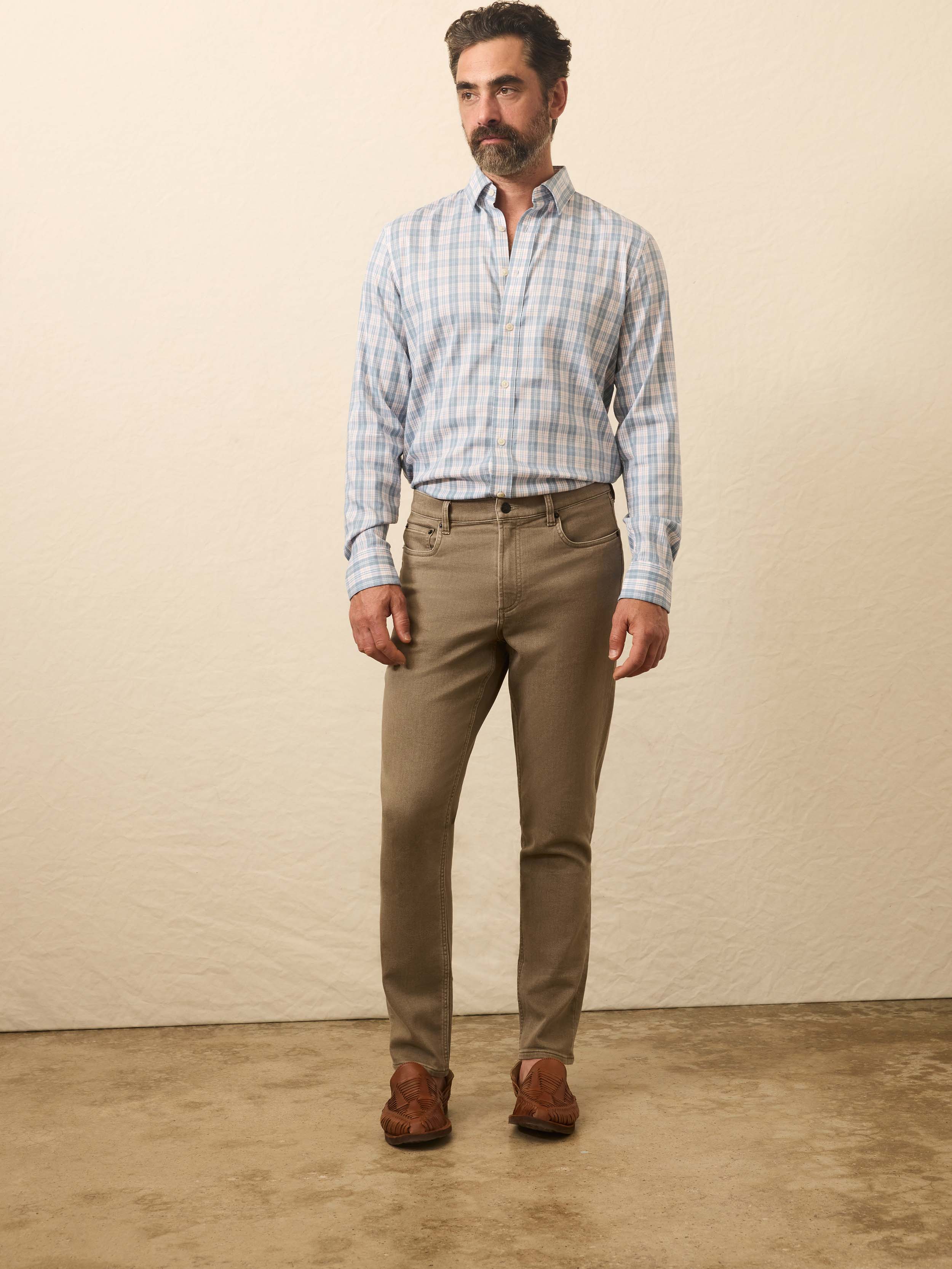Stretch Terry 5-Pocket Pant - Driftwood | Faherty Brand