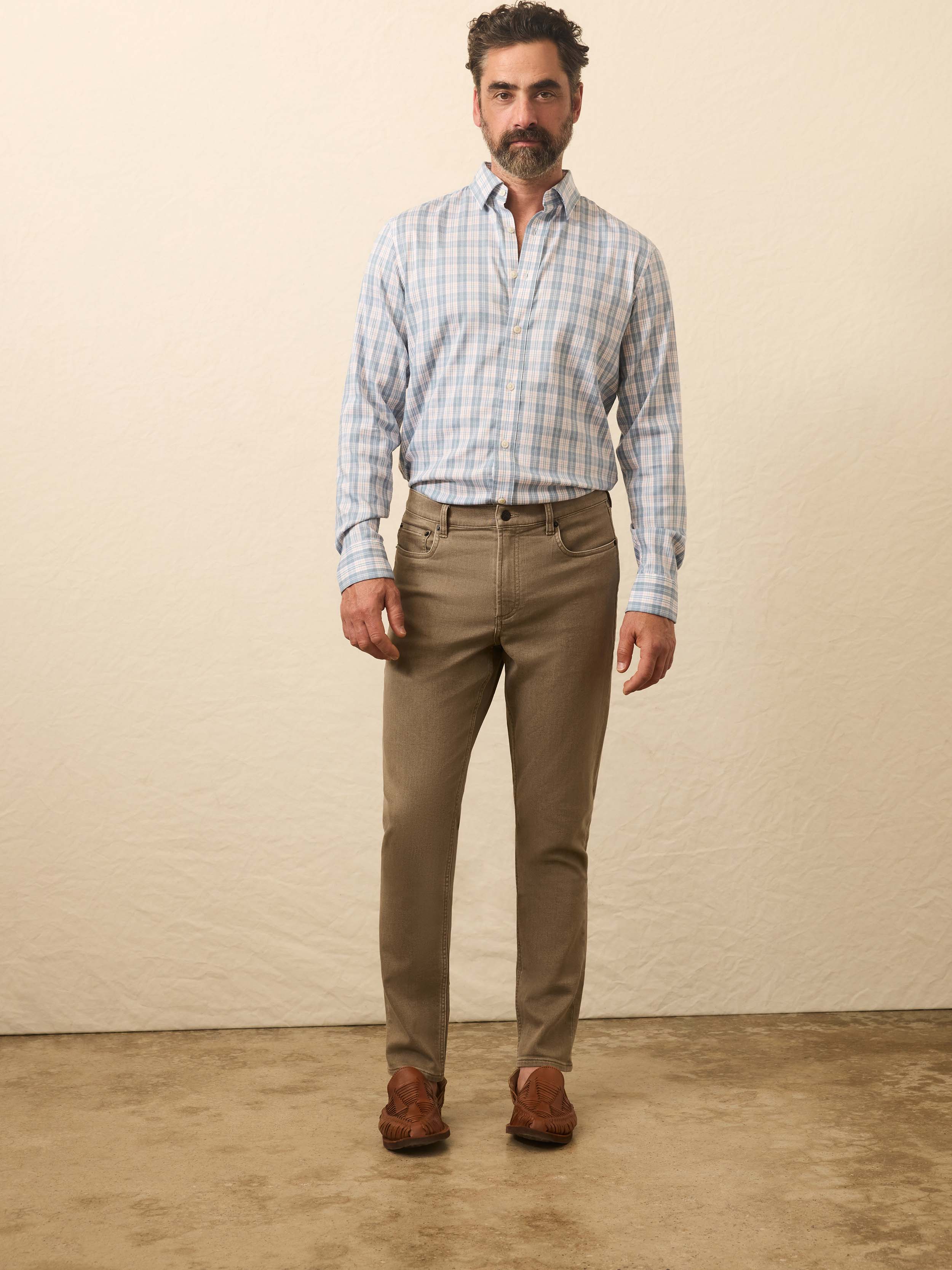 Stretch Terry 5-Pocket Pant - Driftwood | Faherty Brand