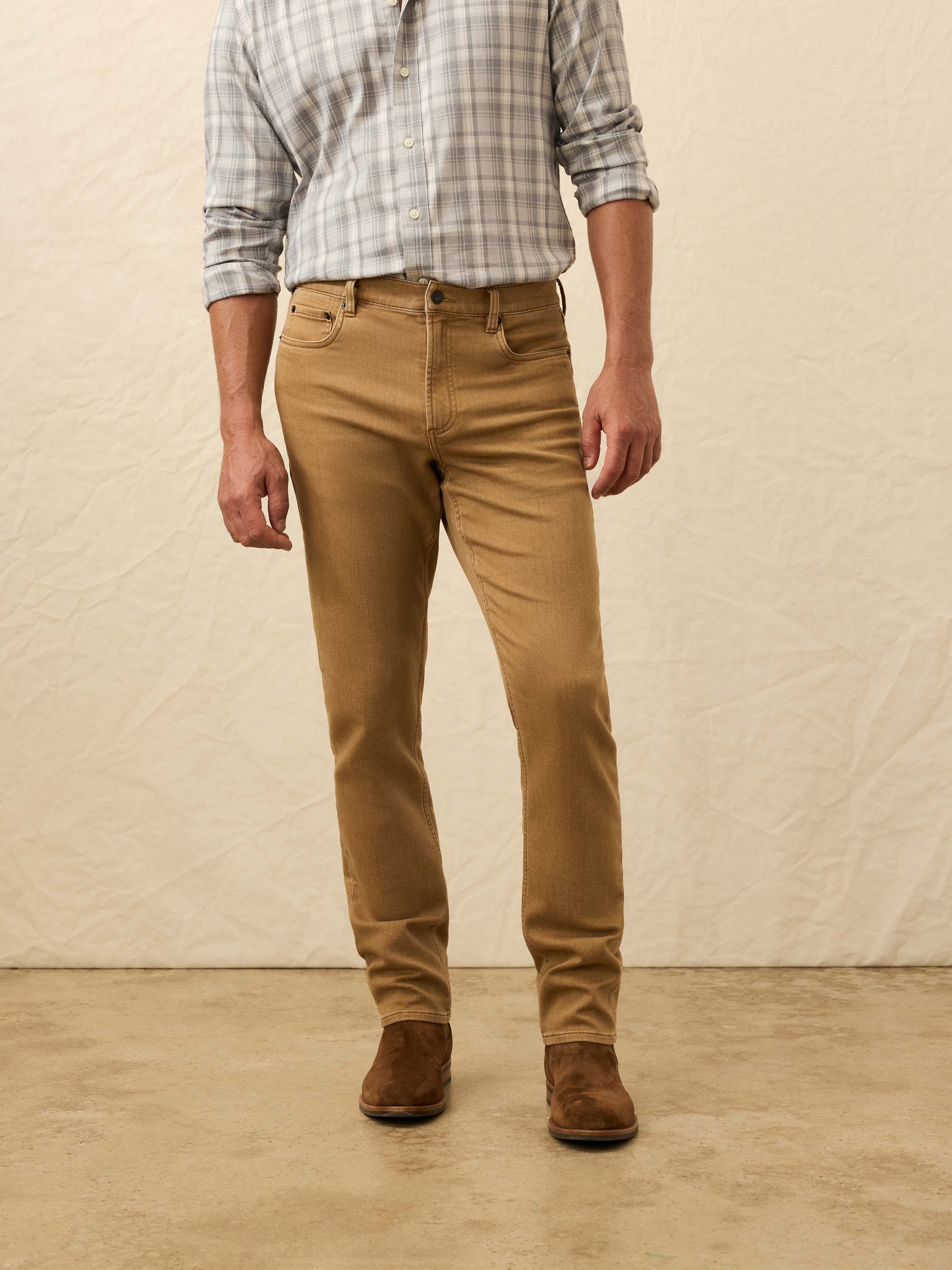 Stretch Terry 5-Pocket Pant - Elk Brown | Faherty Brand