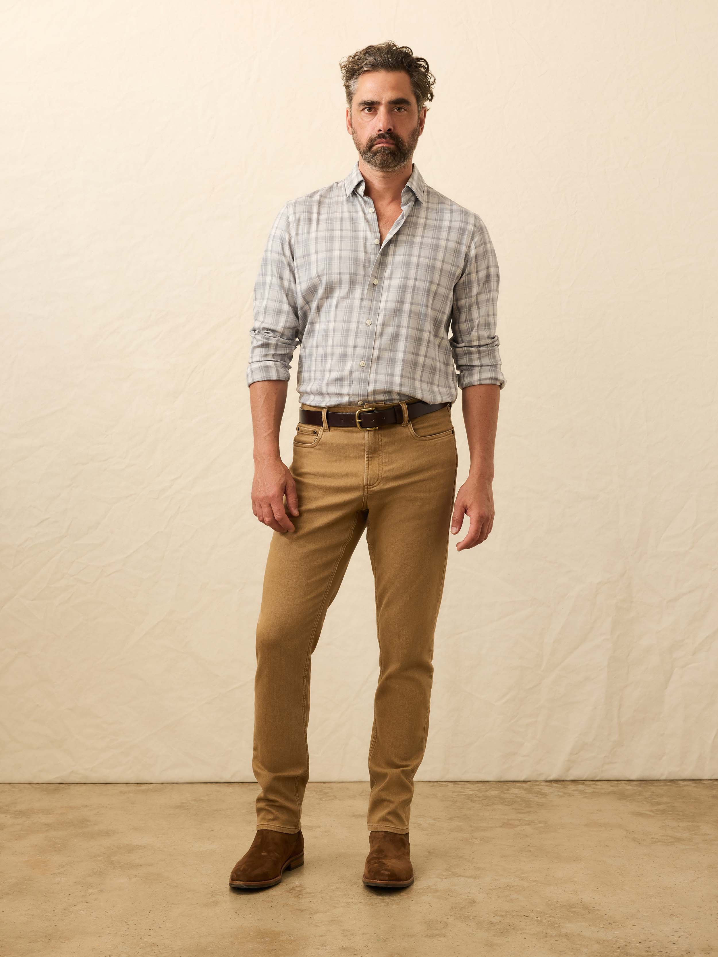 Stretch Terry 5-Pocket Pant - Elk Brown | Faherty Brand