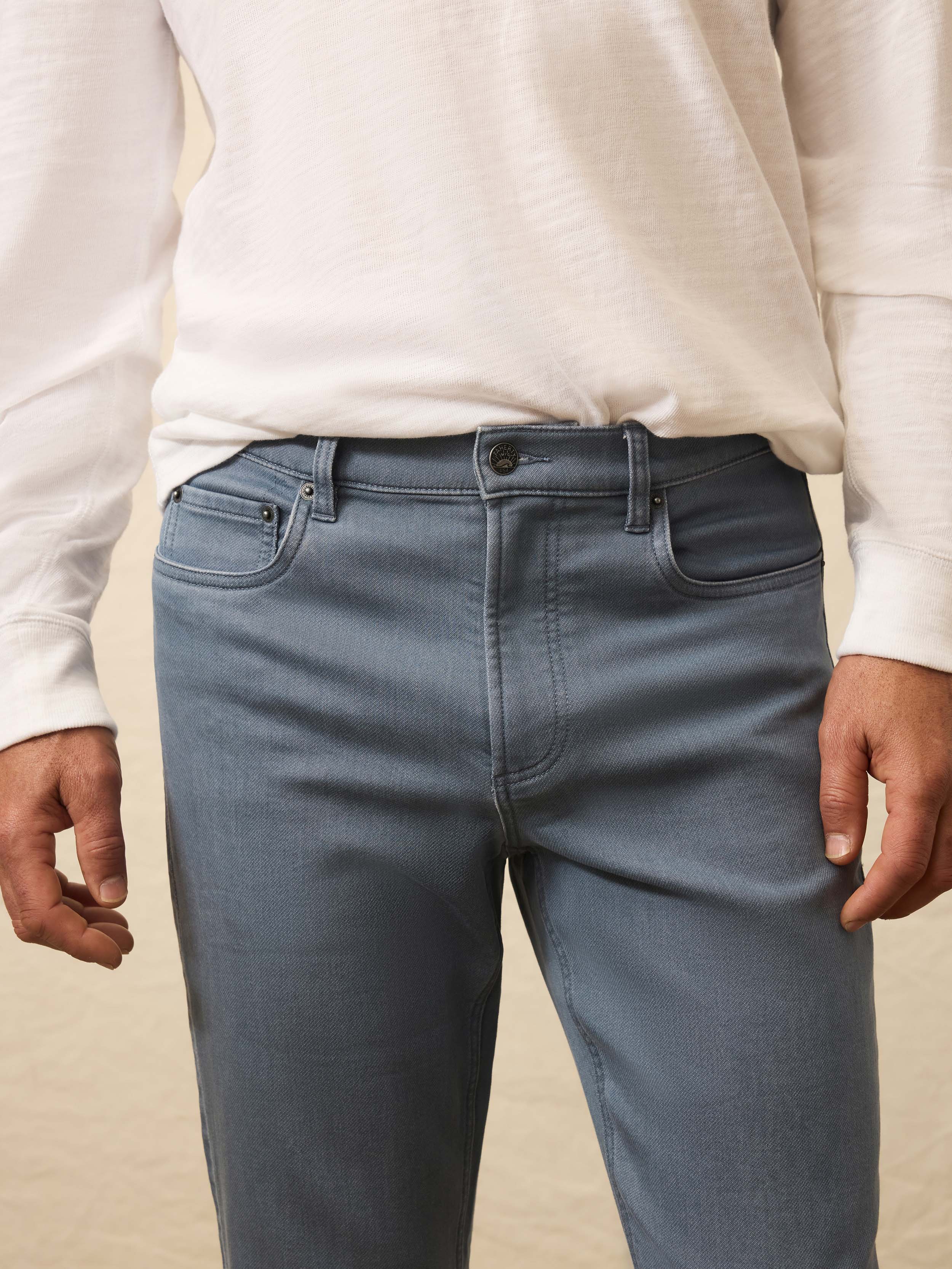 Stretch Terry 5-Pocket Pant - Rocky Blue | Faherty Brand