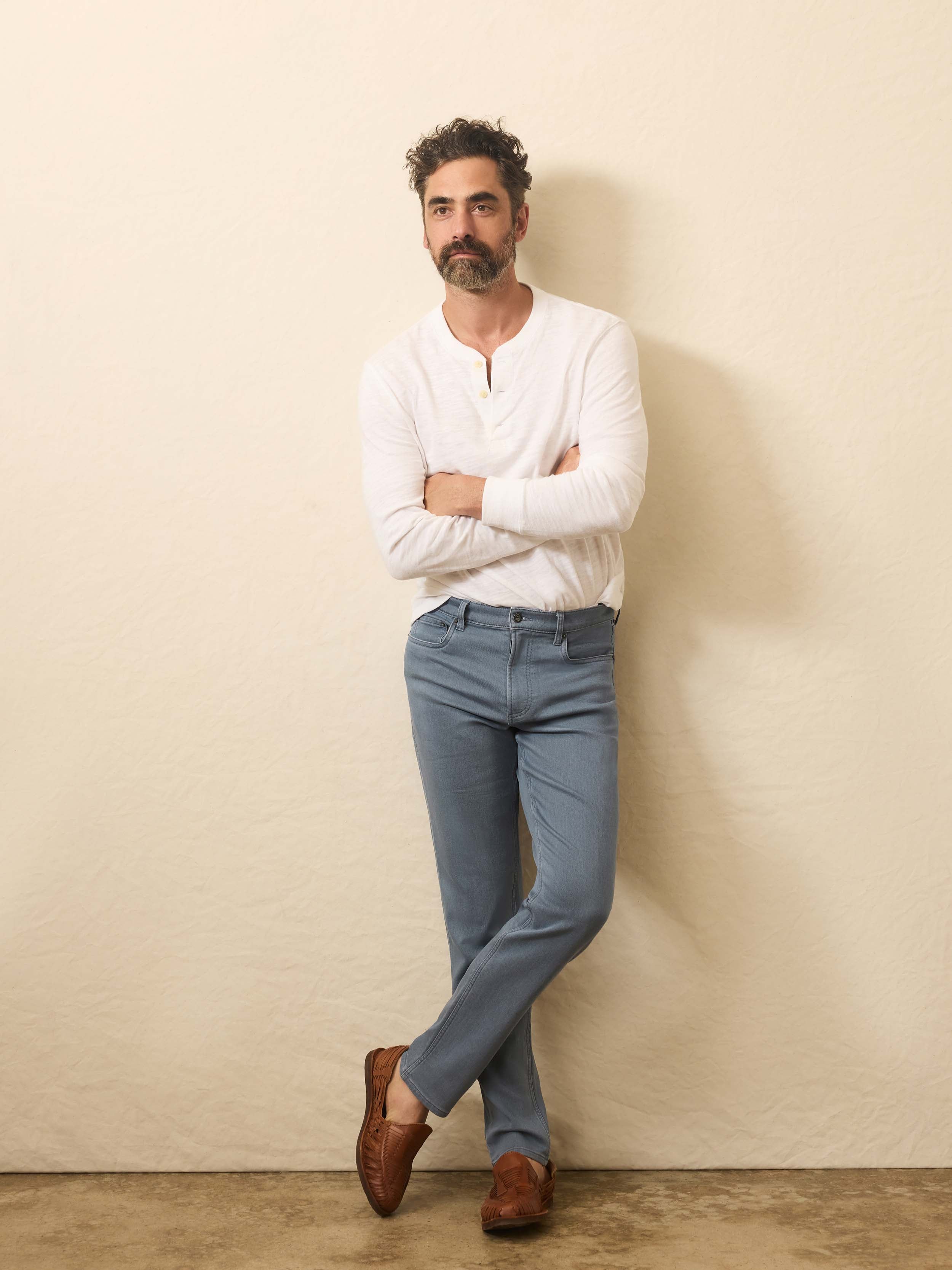 Stretch Terry 5-Pocket Pant - Rocky Blue | Faherty Brand