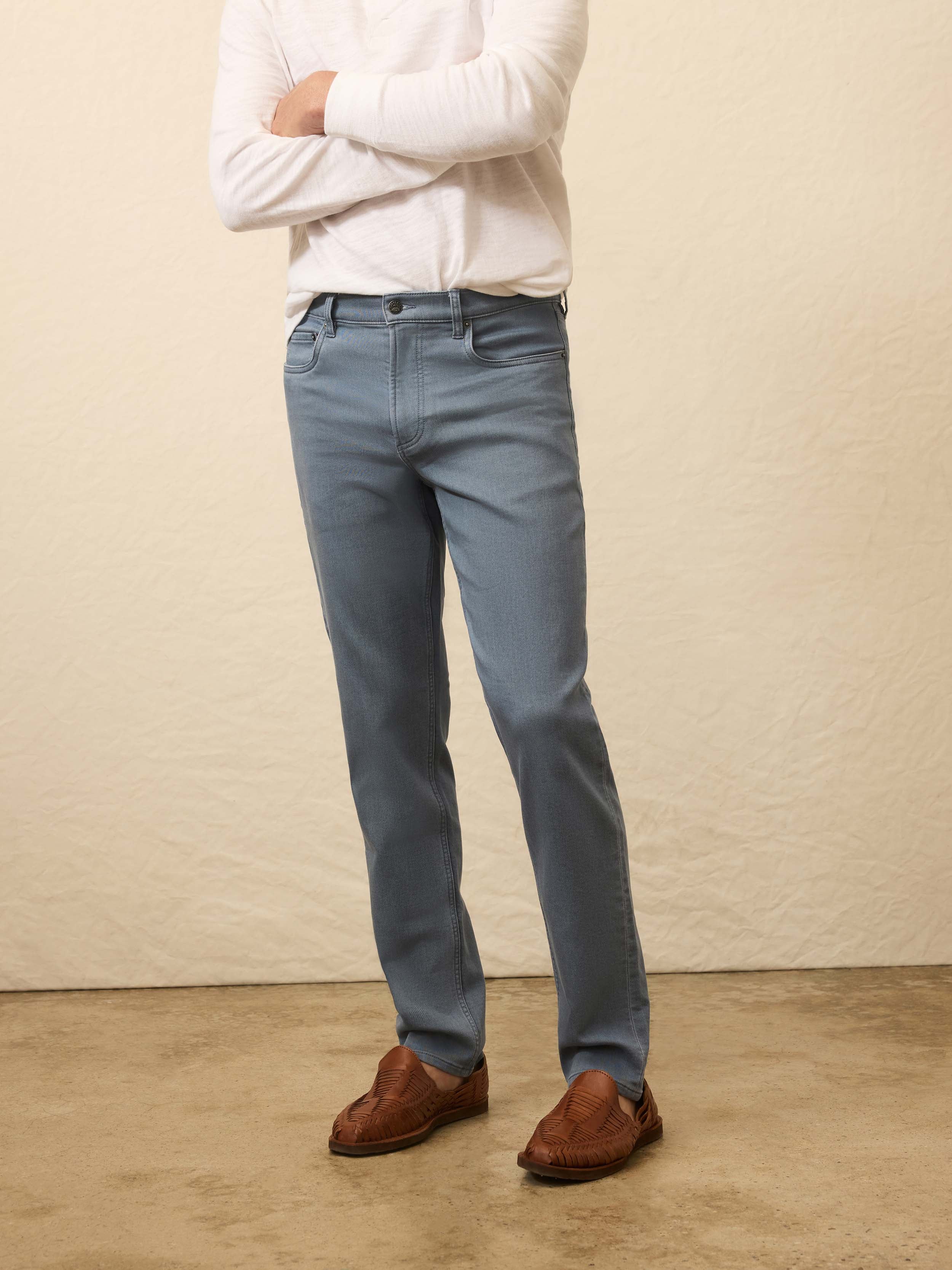 Stretch Terry 5-Pocket Pant - Rocky Blue | Faherty Brand