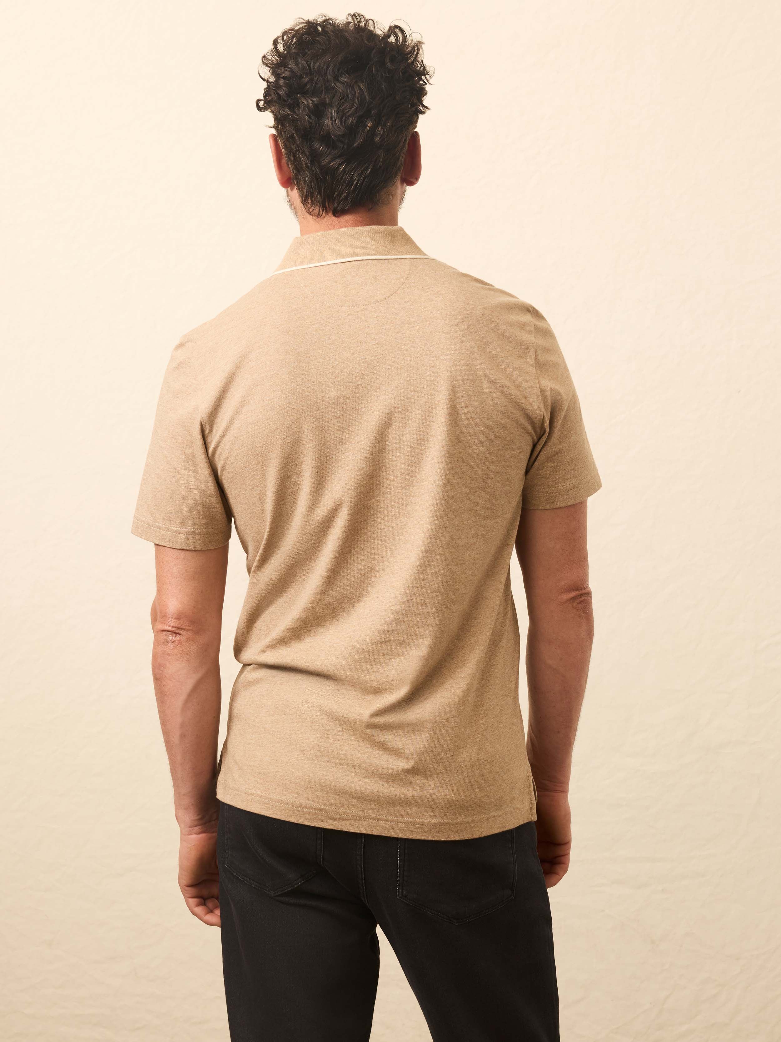 Short-Sleeve Movement™ Pique Polo - Driftwood Island Heather | Faherty Brand