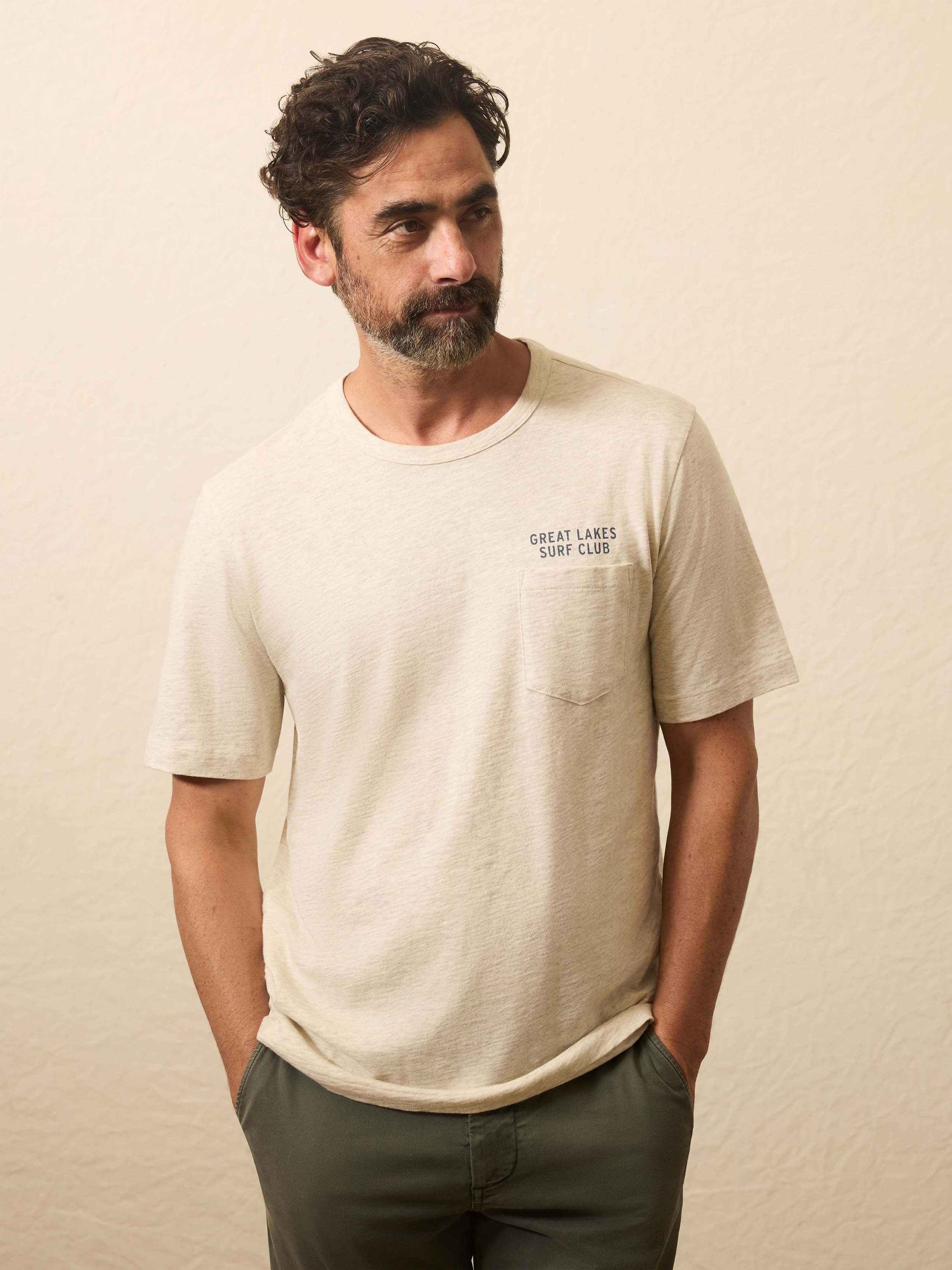 Sunwashed Graphic Tee - Island Dune Heather | Faherty Brand