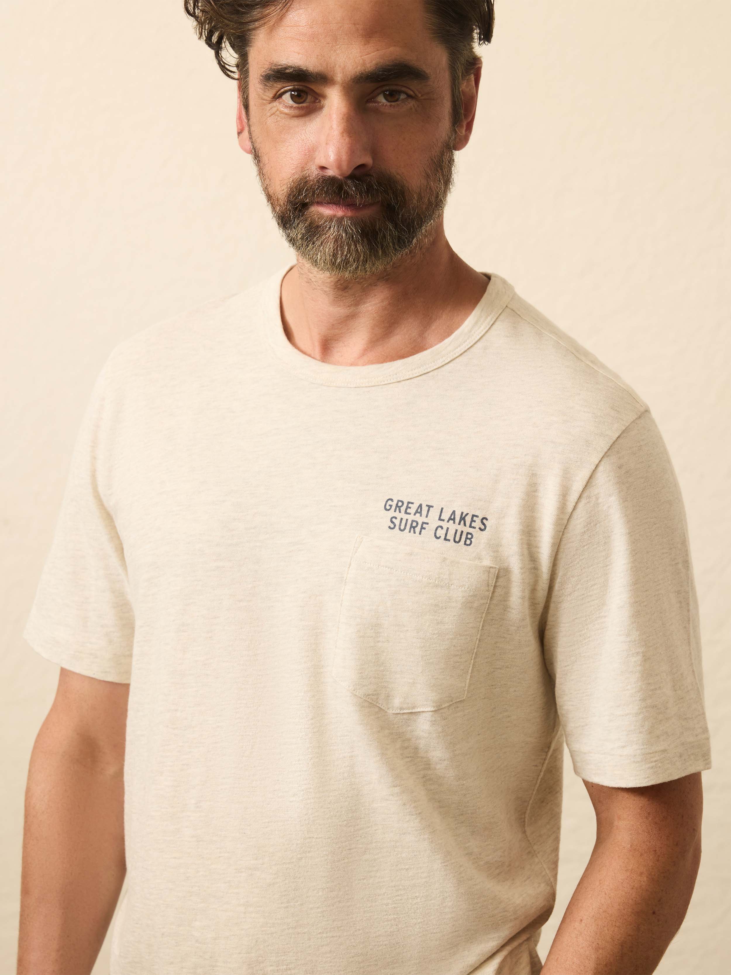 Sunwashed Graphic Tee - Island Dune Heather | Faherty Brand