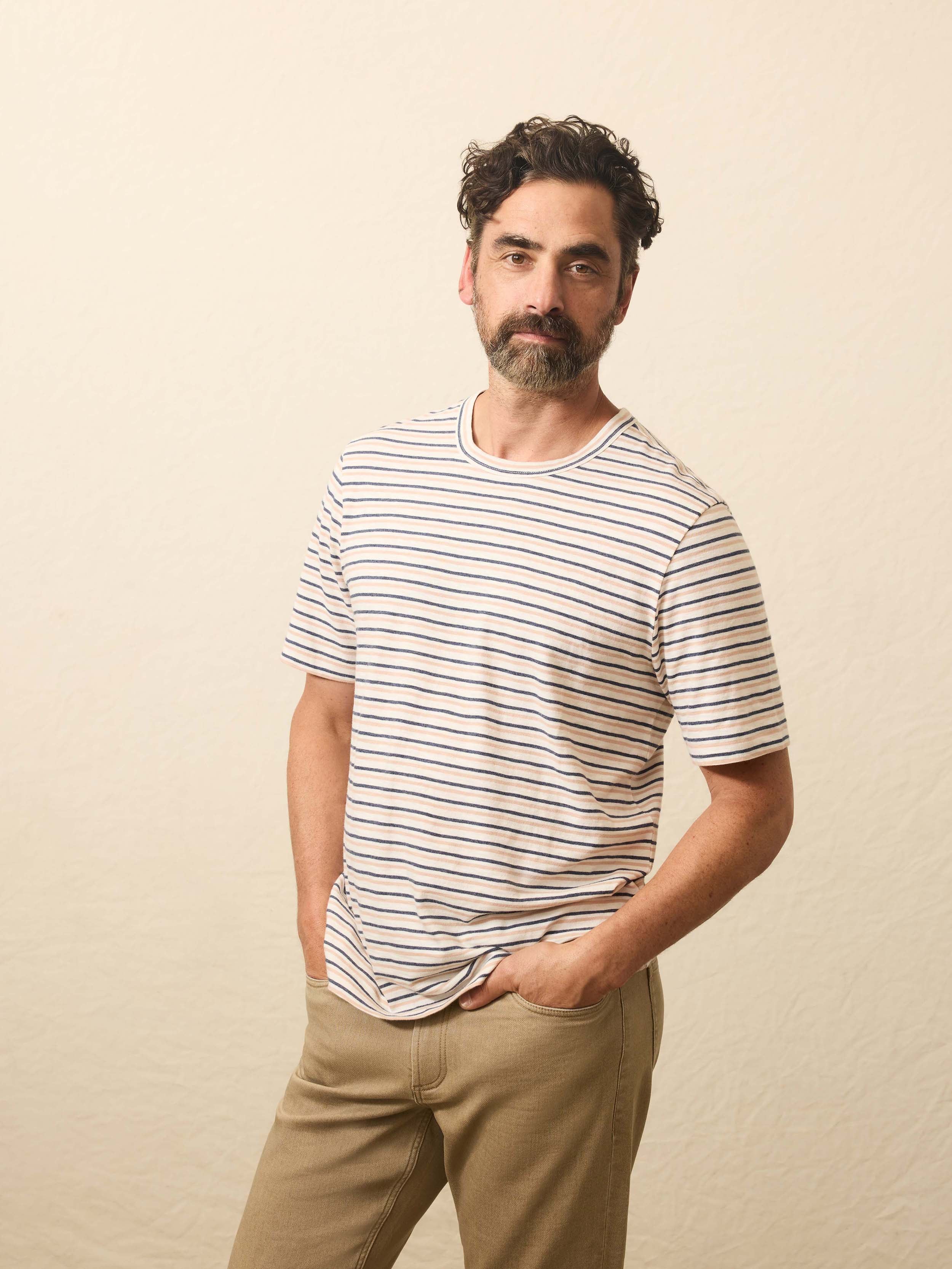 Sunwashed Regenerative Tee - Canyon Creek Stripe | Faherty Brand